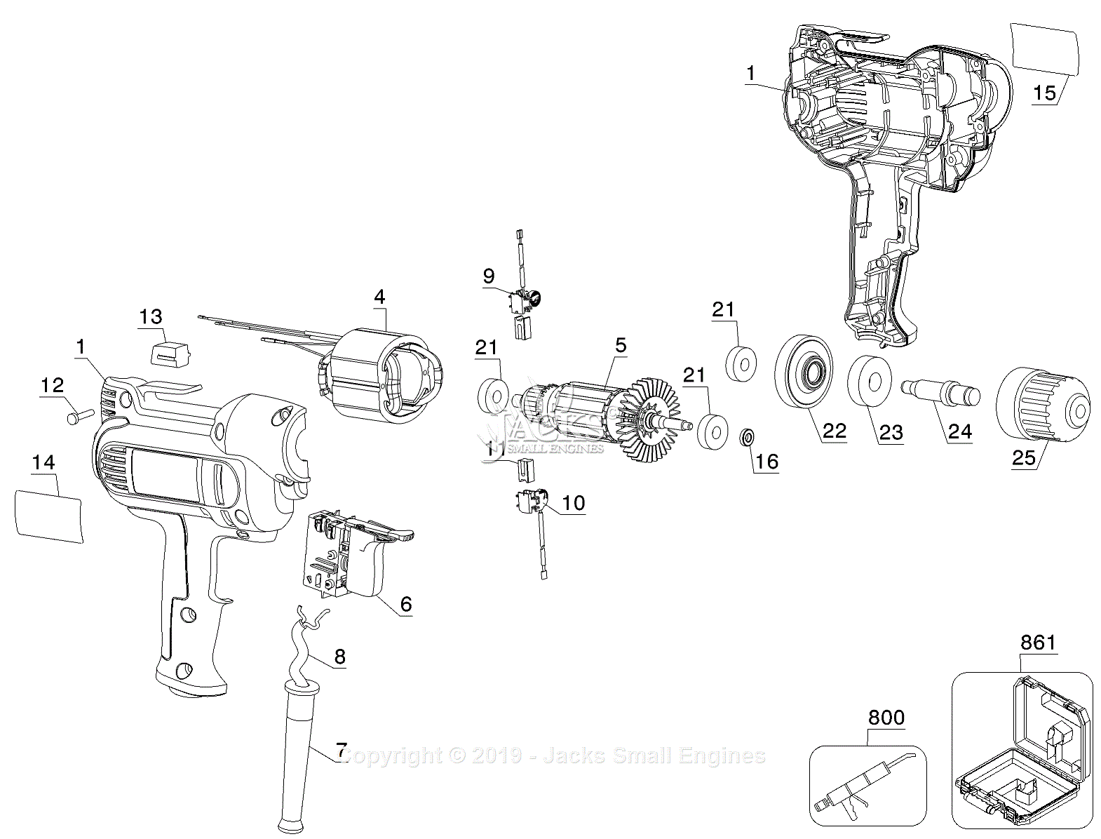 Dewalt DWD115 Type 2 Parts Diagrams