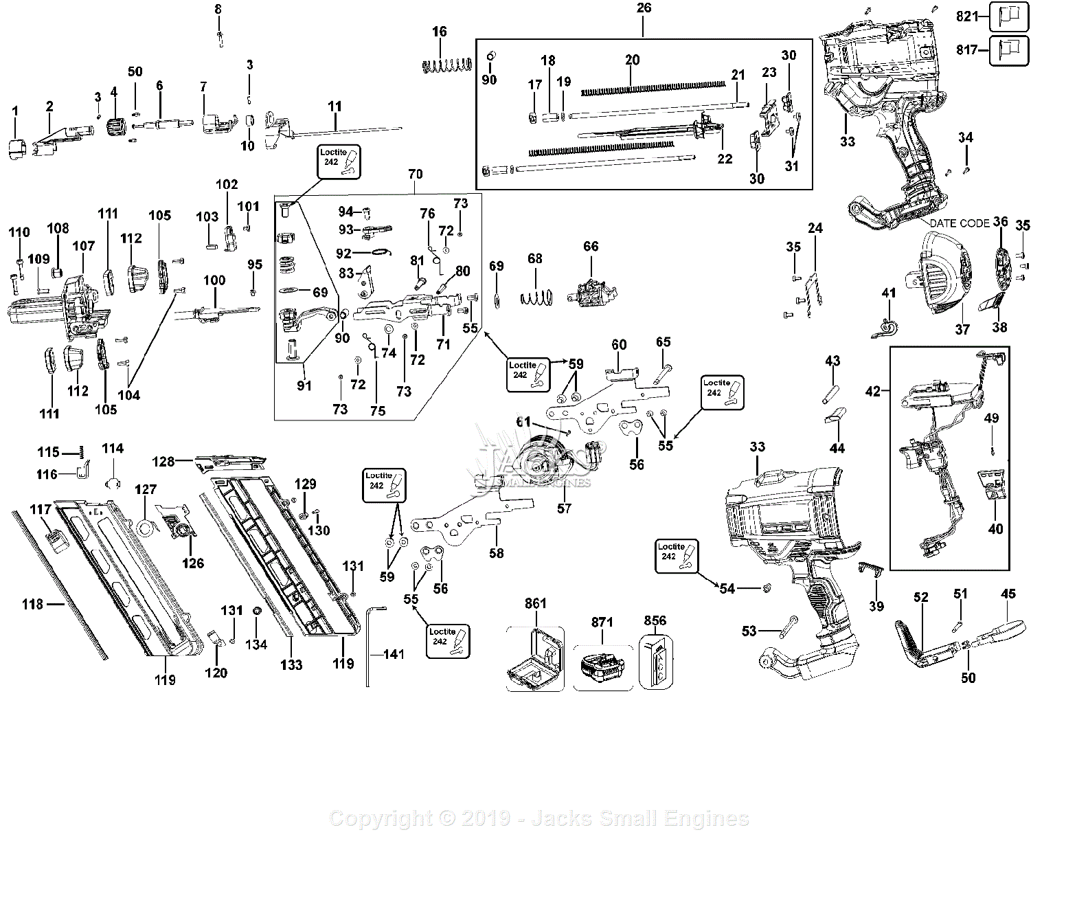 Dewalt DCN690B Type 1 Parts Diagram for DEFAULT