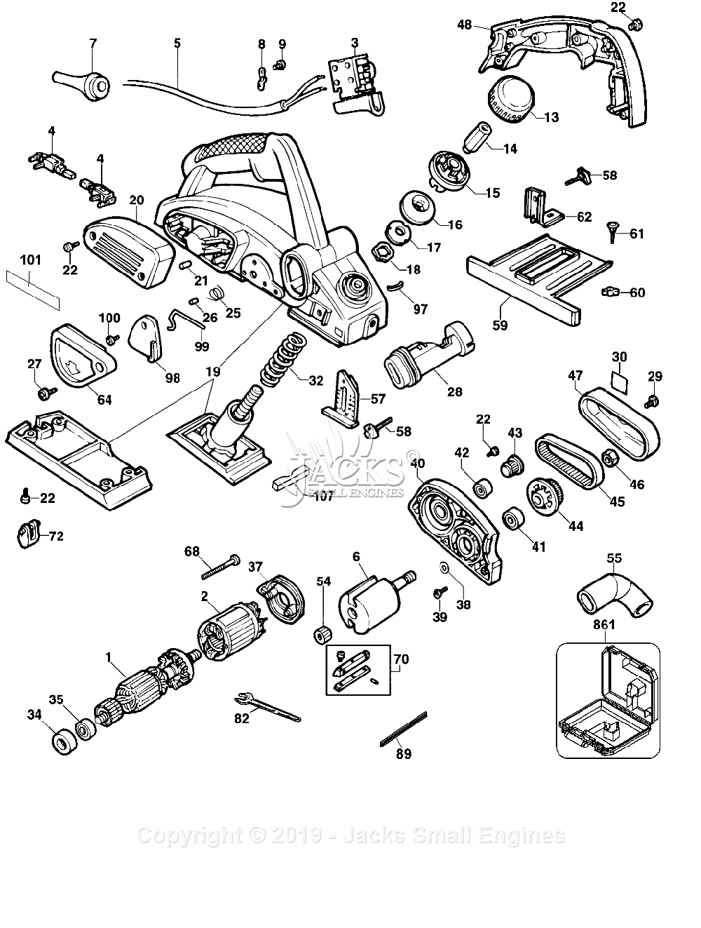 Dewalt DW678K Type 1 Parts Diagram for DEFAULT