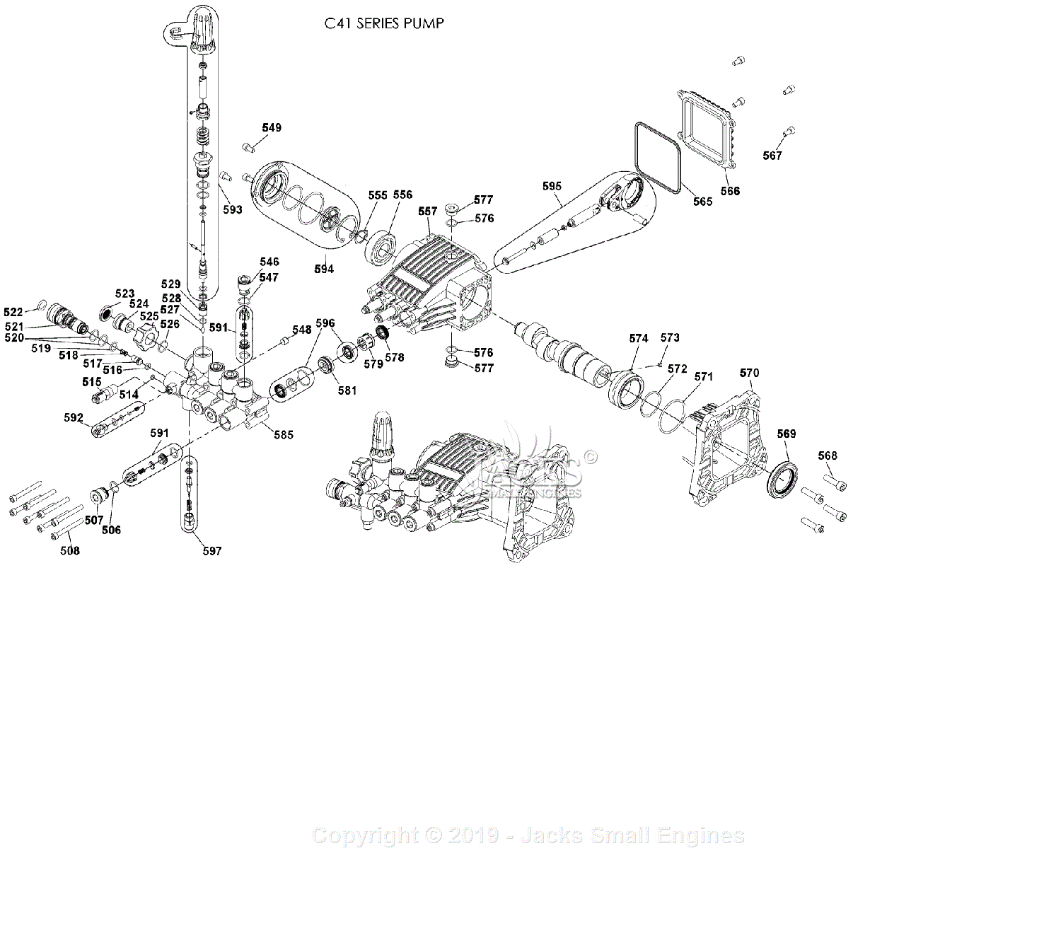 Dewalt DPW3835 Type 0 Parts Diagram for PUMP C41