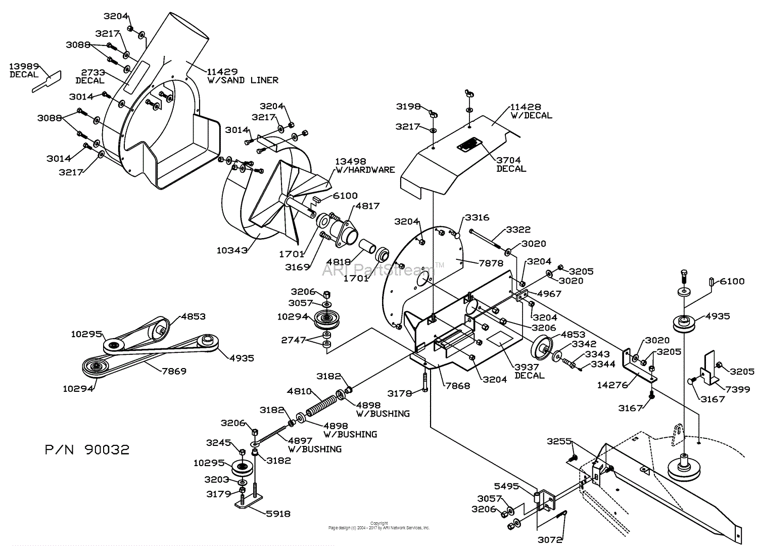 Dixon BLOWER 36 SPEEDZTR - 539123044 (2008) Parts Diagram for GENERAL ...