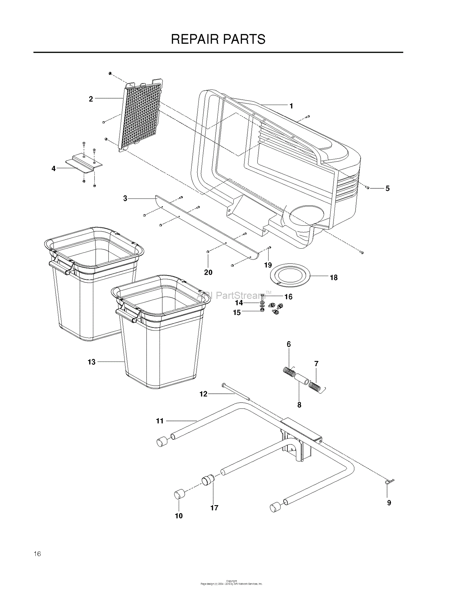 Dixon COLLECTION SYSTEM - 966529101 (2009-12) Parts Diagram for REPAIR