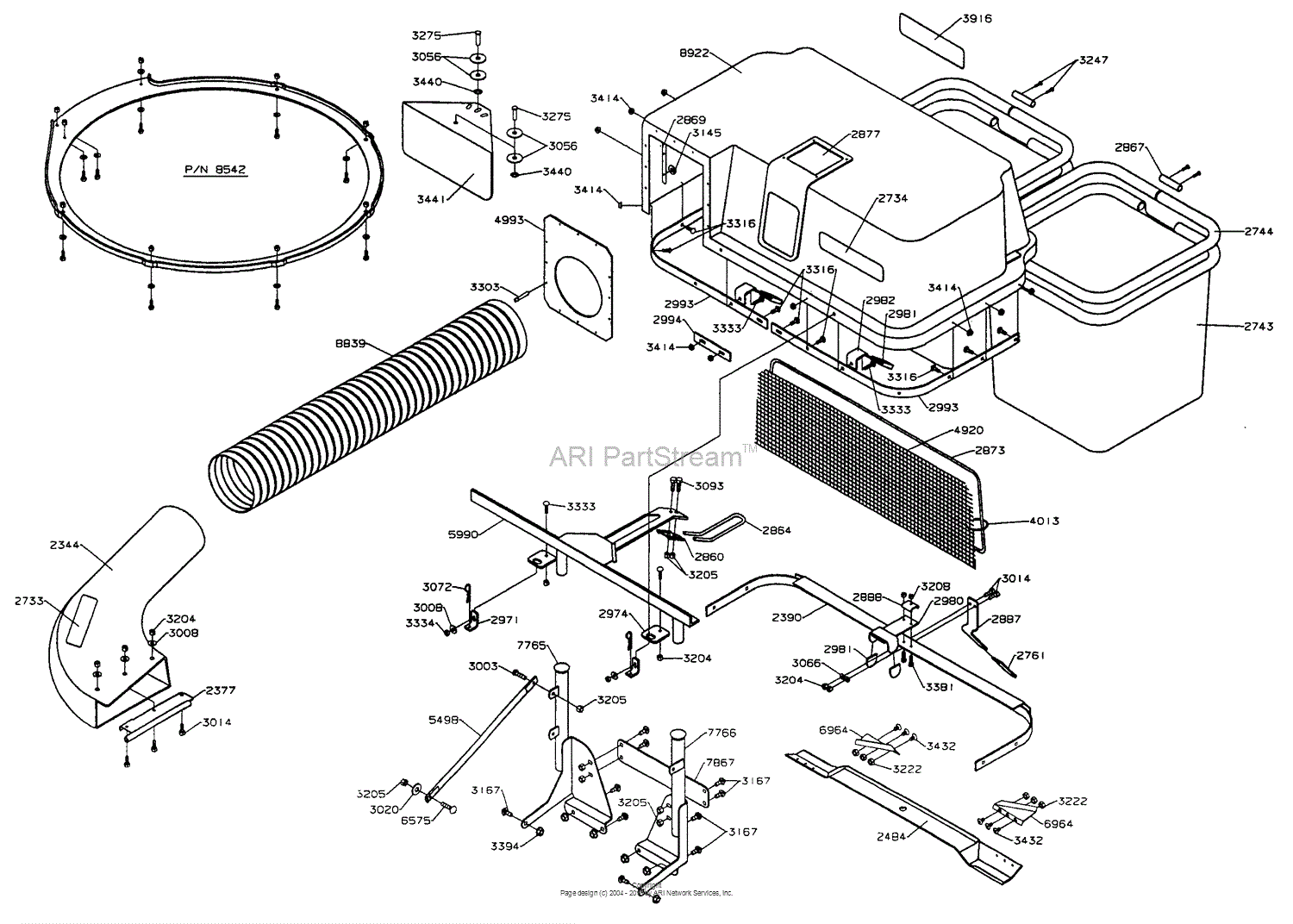 Dixon GRASS CATCHER 30 (1999) Parts Diagram for GRASS CATCHERS 30