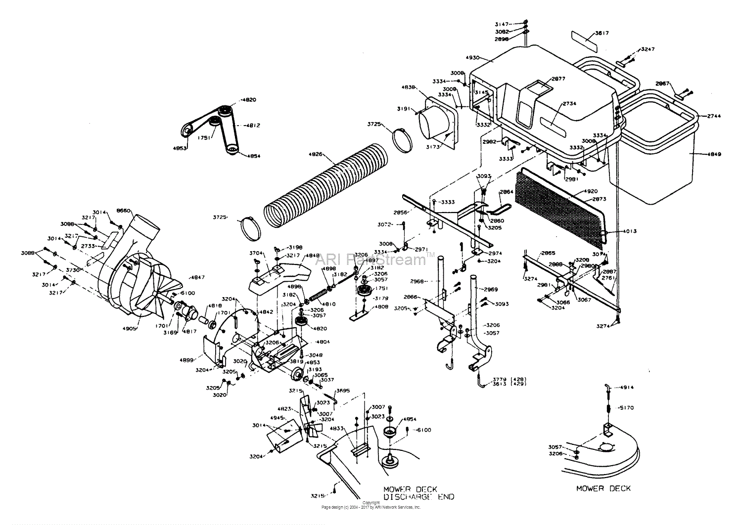 Dixon GRASS CATCHER ASSEMBLY 42 ZTR 428/429 (1992) Parts Diagram for ...