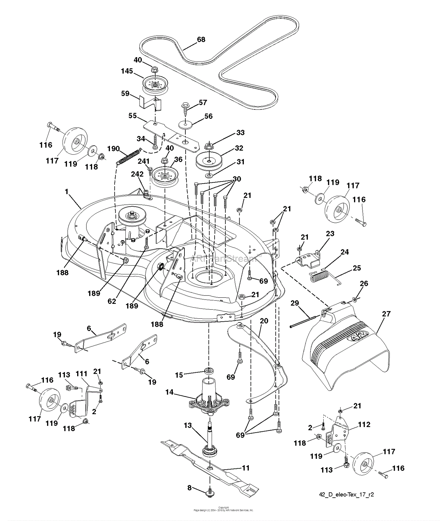 Dixon D22KH42 - 96041018301 (2011-06) Parts Diagram for MOWER DECK ...