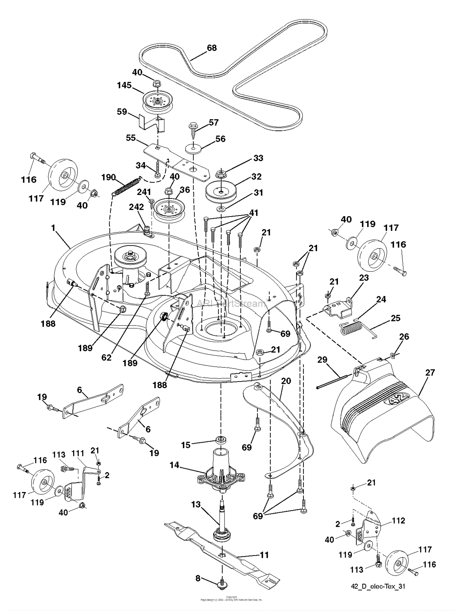 Dixon D22KH42 - 96041018304 (2014-05) Parts Diagram for MOWER DECK ...