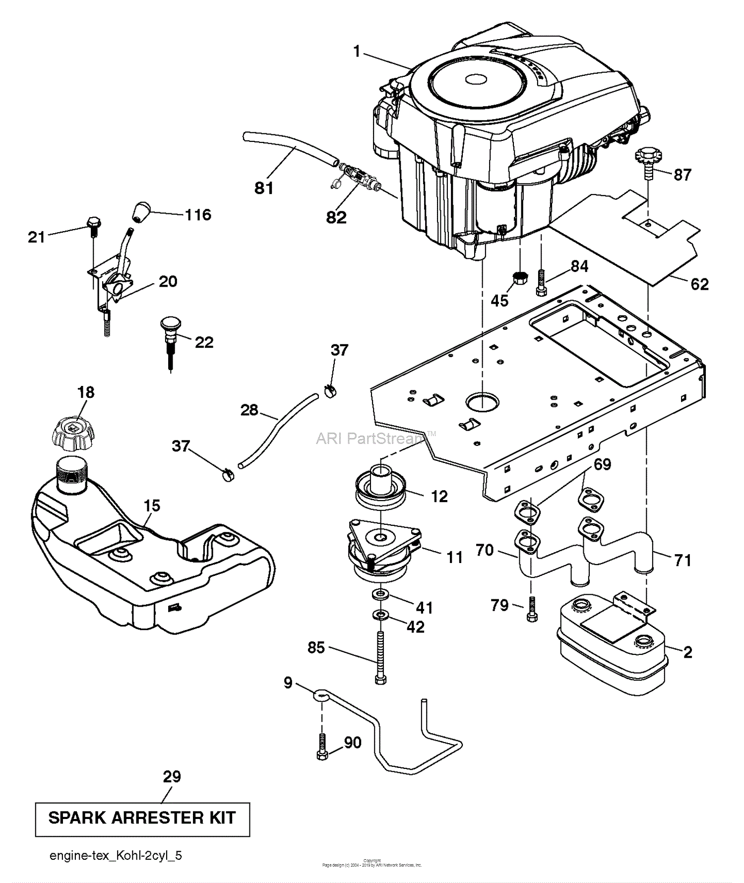 Dixon D2548YT - 96046002002 (2011-02) Parts Diagram for ENGINE