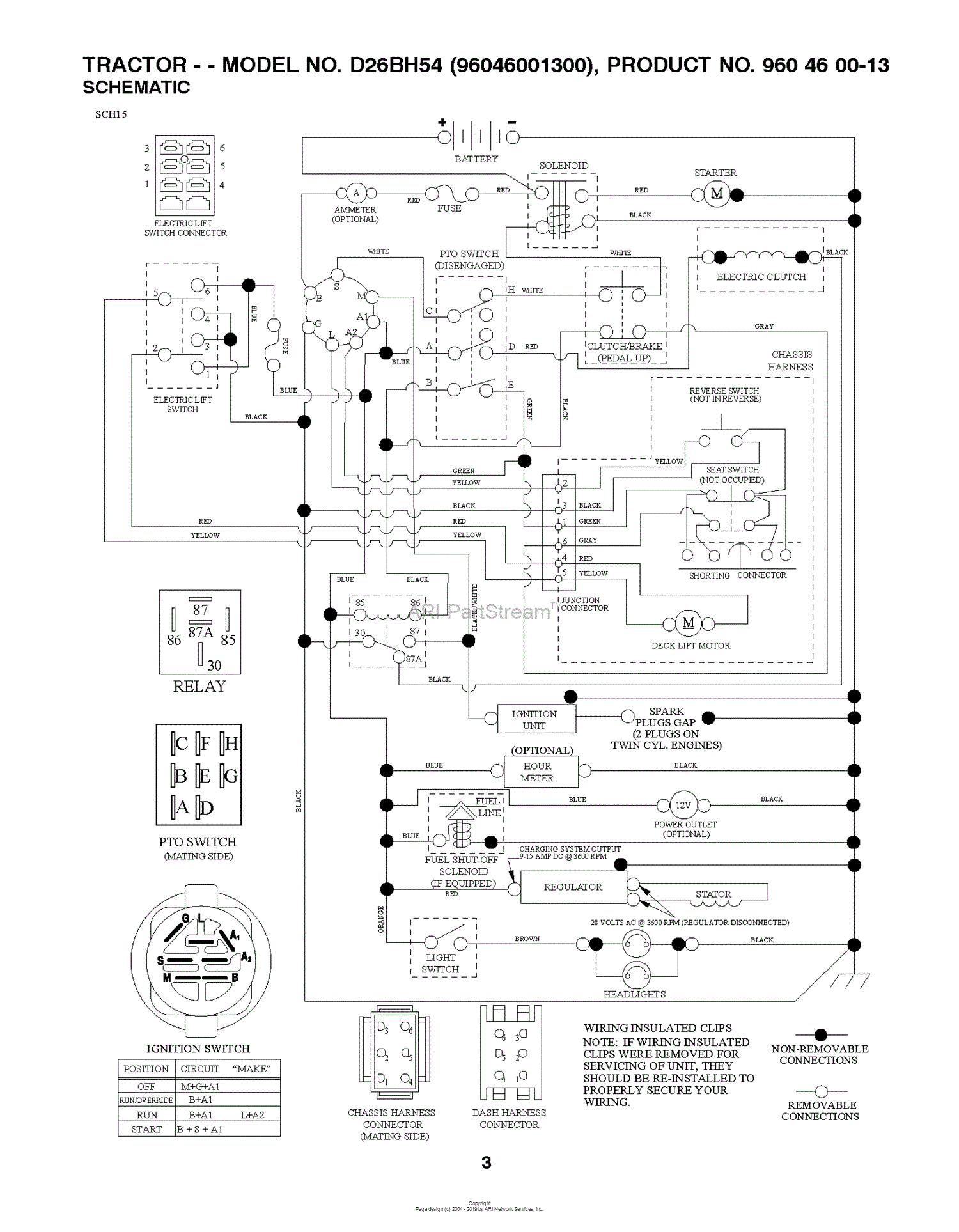 Dixon D26BH54 - 96046001300 (2010-02) Parts Diagram for SCHEMATIC