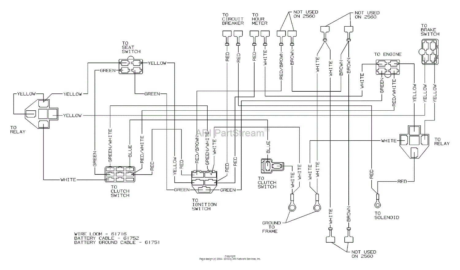 Dixon 2560-60 (2004) Parts Diagram for WIRING