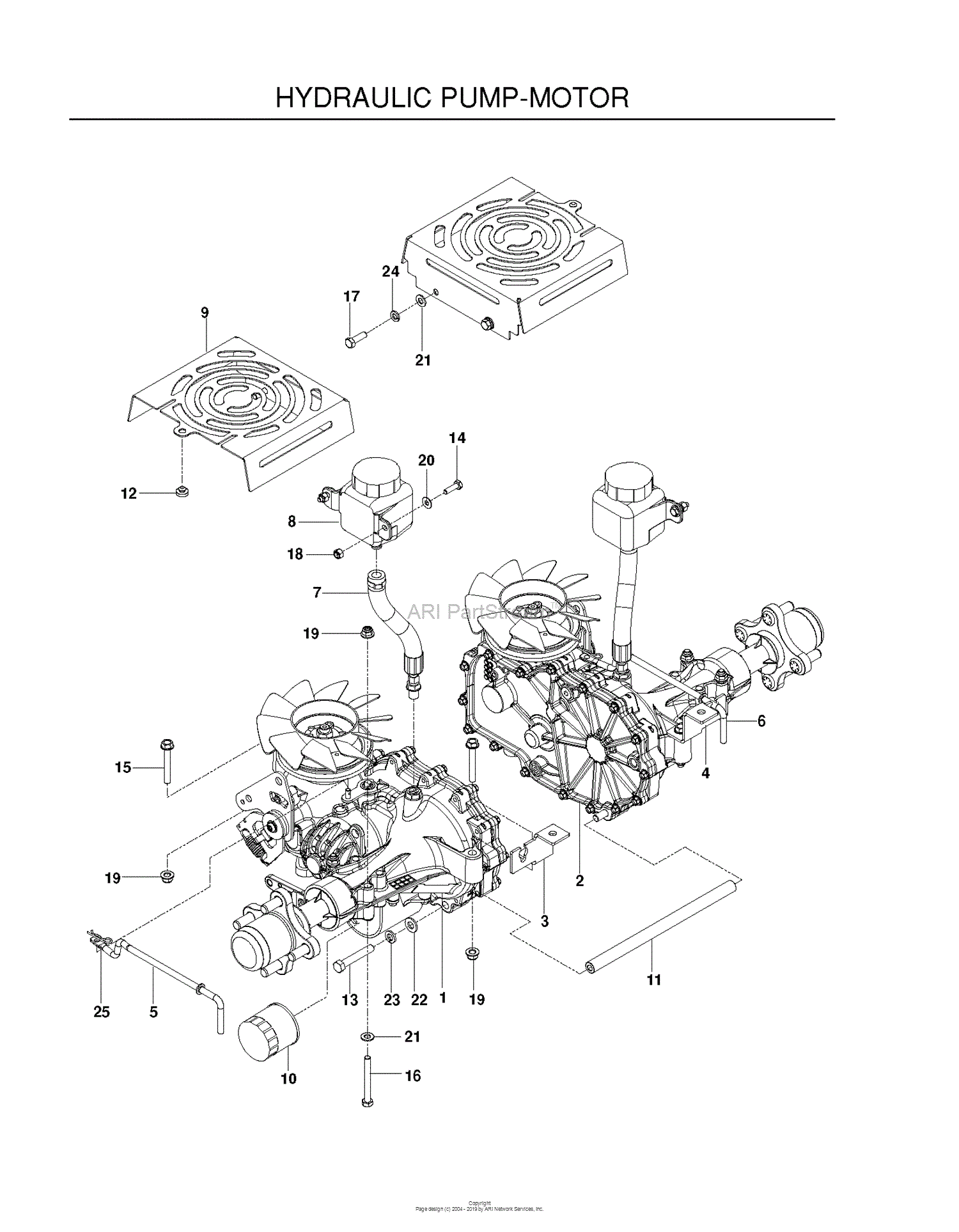 Dixon DX148 - 966663901 (2012-01) Parts Diagram for HYDRAULIC PUMP MOTOR