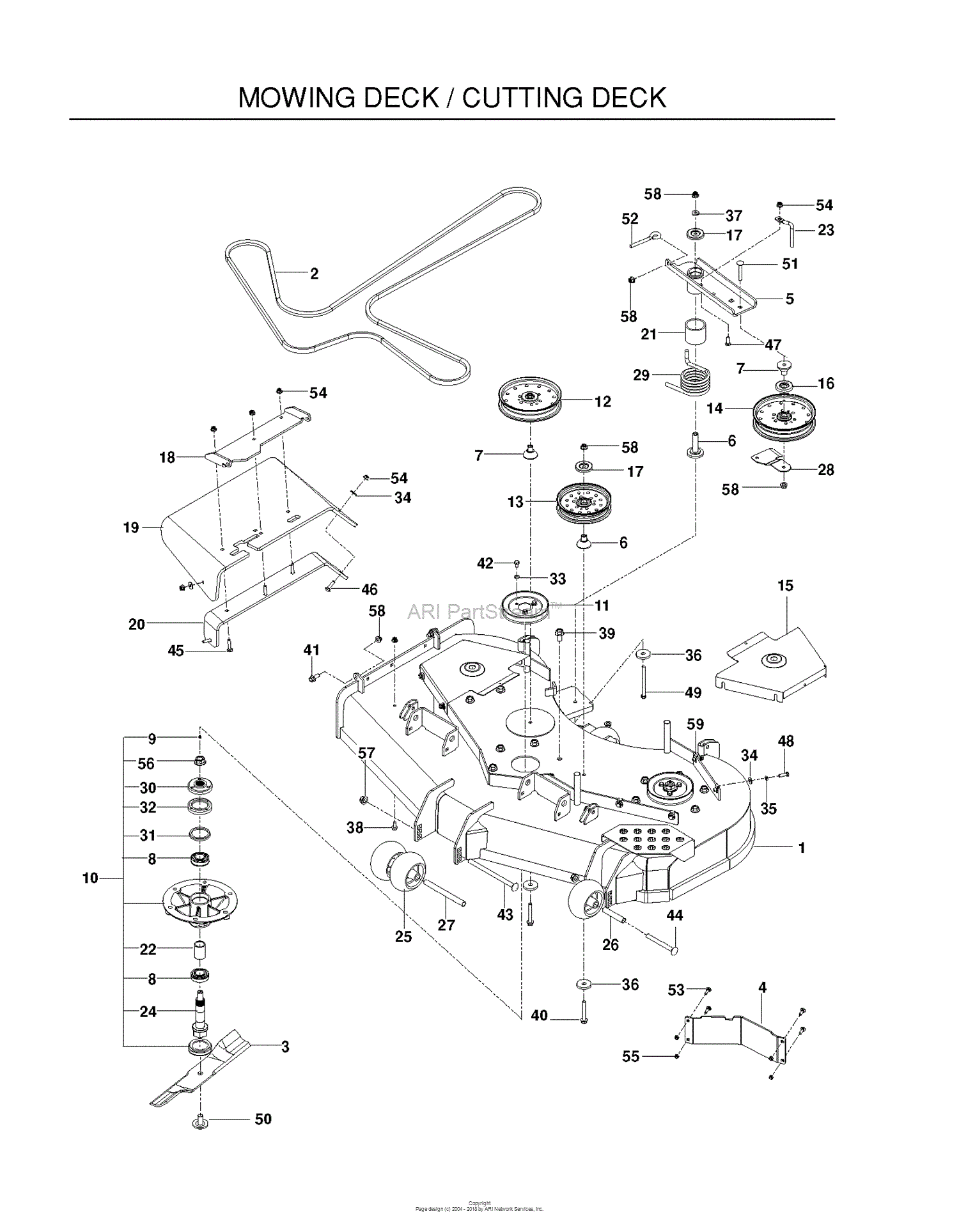 Dixon DX254 BF - 966651202 (2012-04) Parts Diagram for MOWER DECK ...