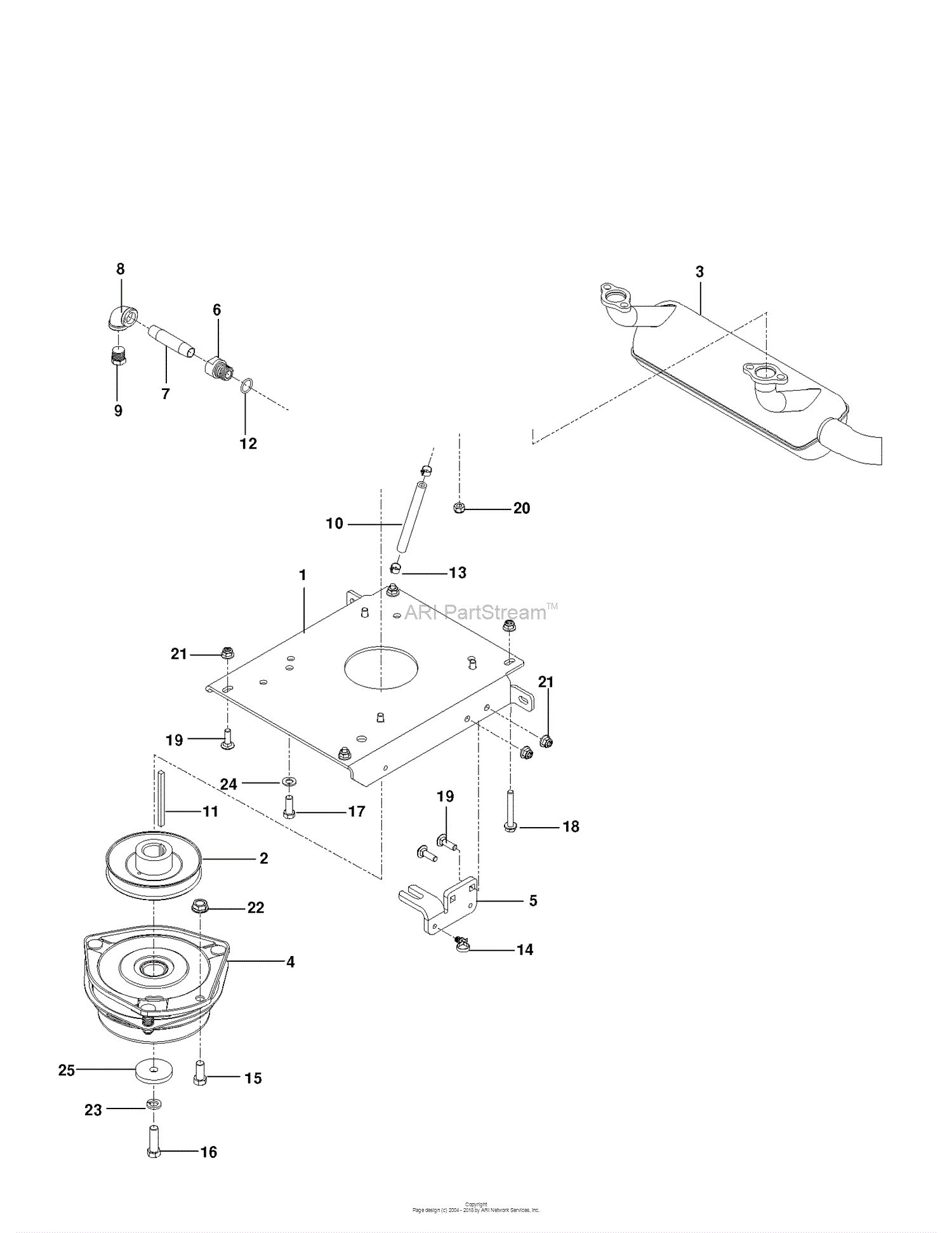 Dixon DX260 - 966651401 (2013-07) Parts Diagram for ENGINE PLATE