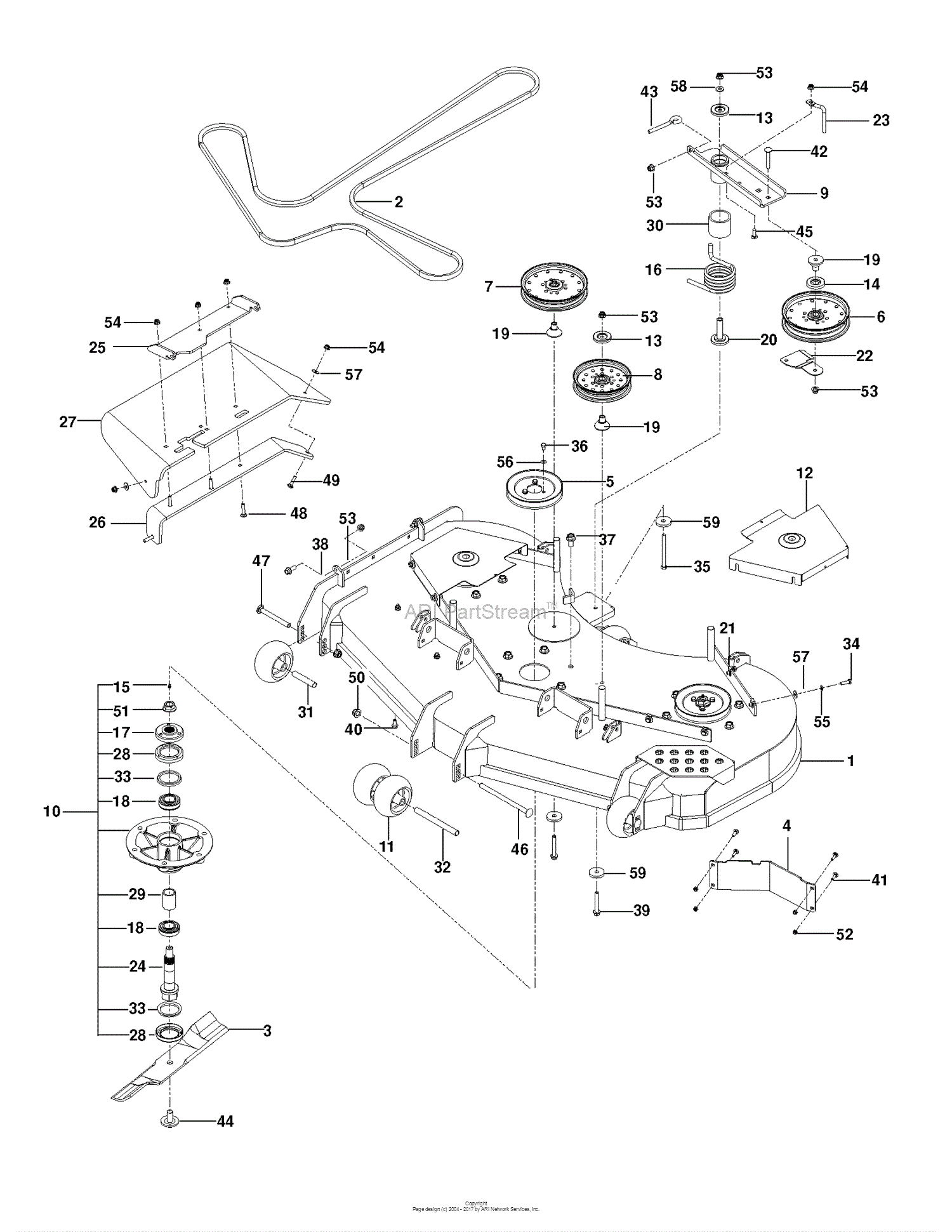 Dixon DX260 - 966651401 (2013-07) Parts Diagram for MOWER DECK ...