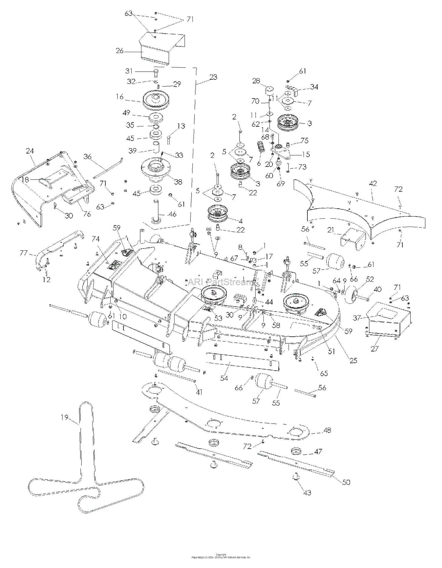 Dixon GRIZZLY 72 - 968999628 (2008-05) Parts Diagram for MOWER DECK ...