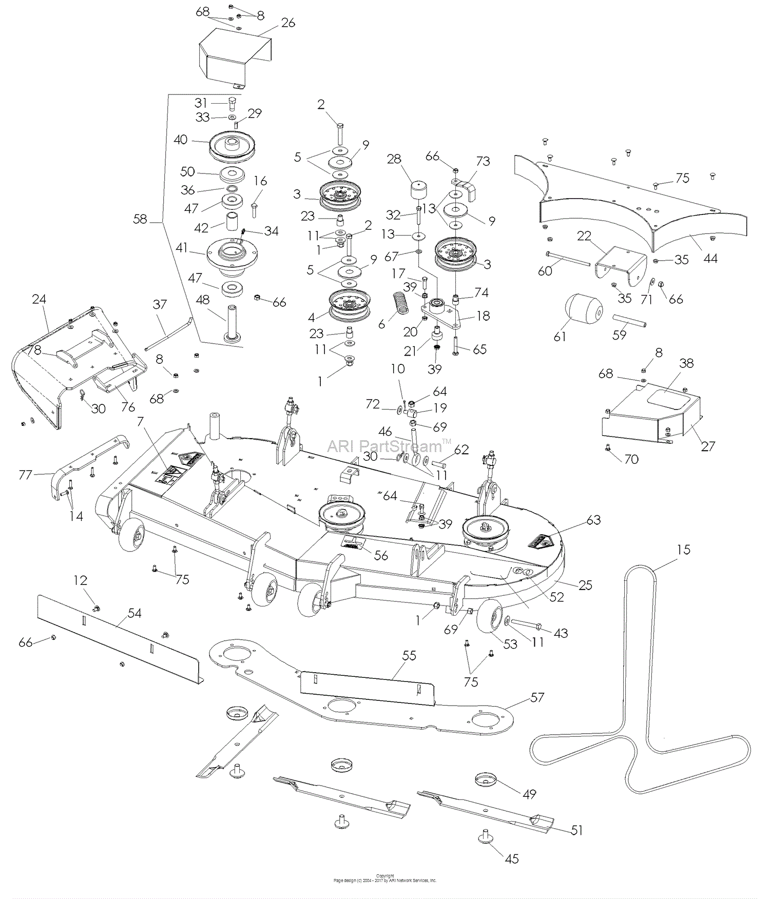 Dixon GRIZZLY ZTR 60 27HP KOHLER - 968999590 (2008) Parts Diagram for ...