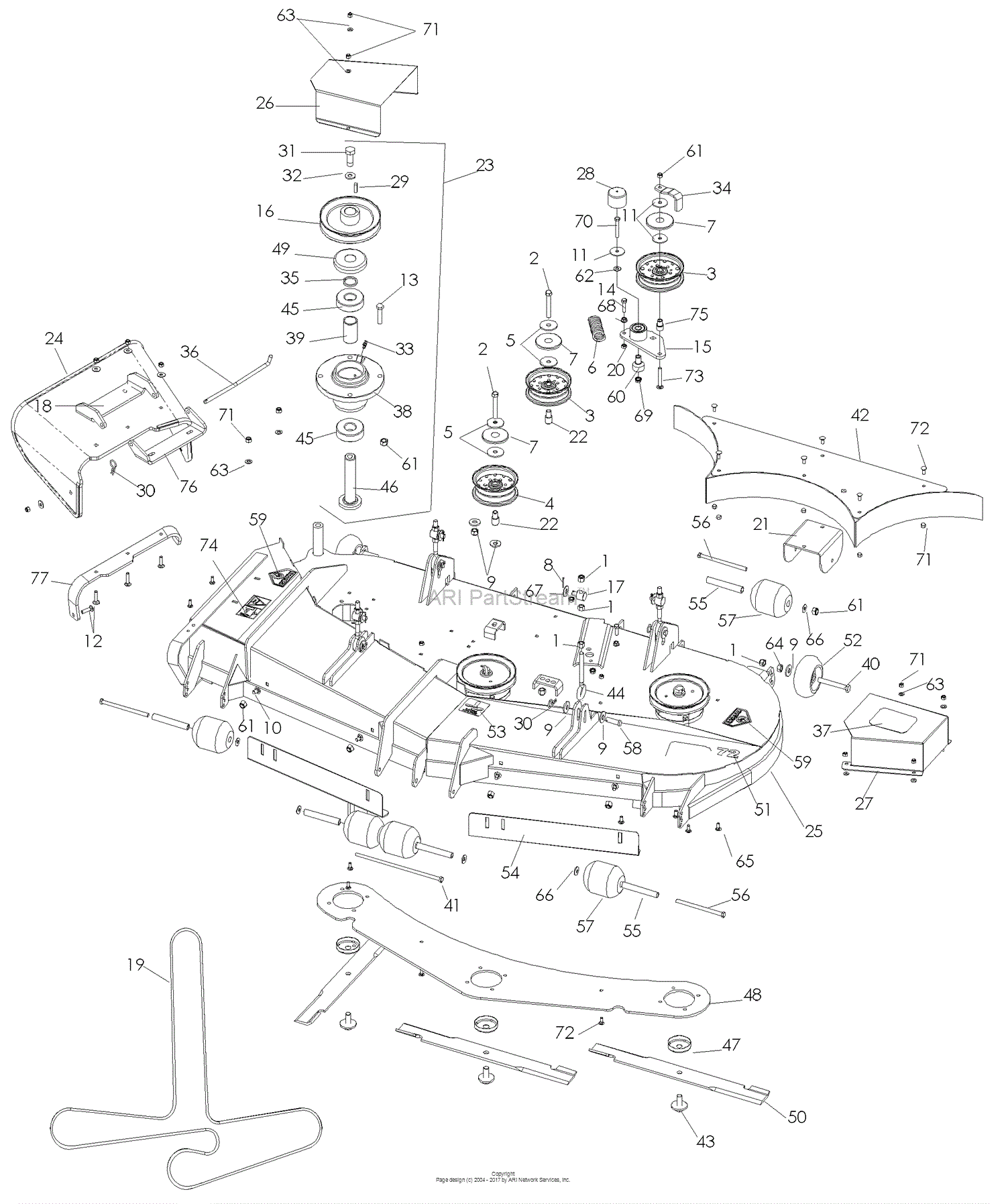 Dixon GRIZZLY ZTR 72 30HP KOHLER - 968999592 (2008) Parts Diagram for ...