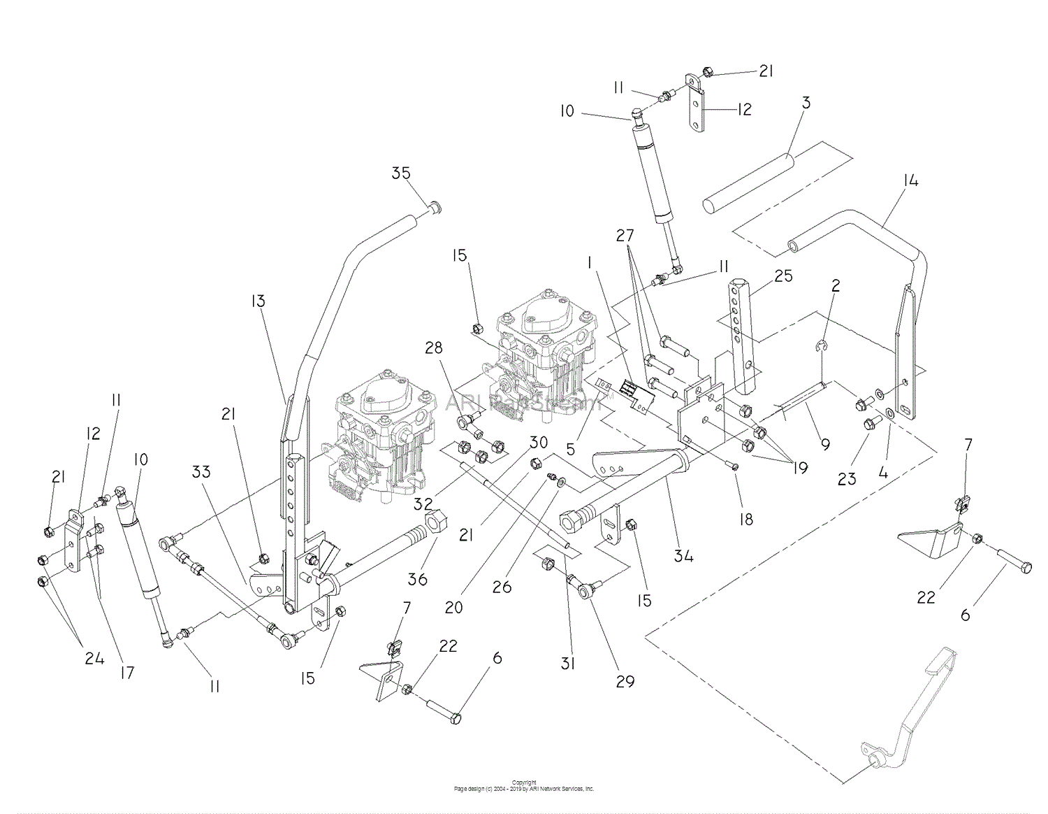 Dixon KODIAK 52 20HP HONDA - 968999577 (2008) Parts Diagram for STEERING