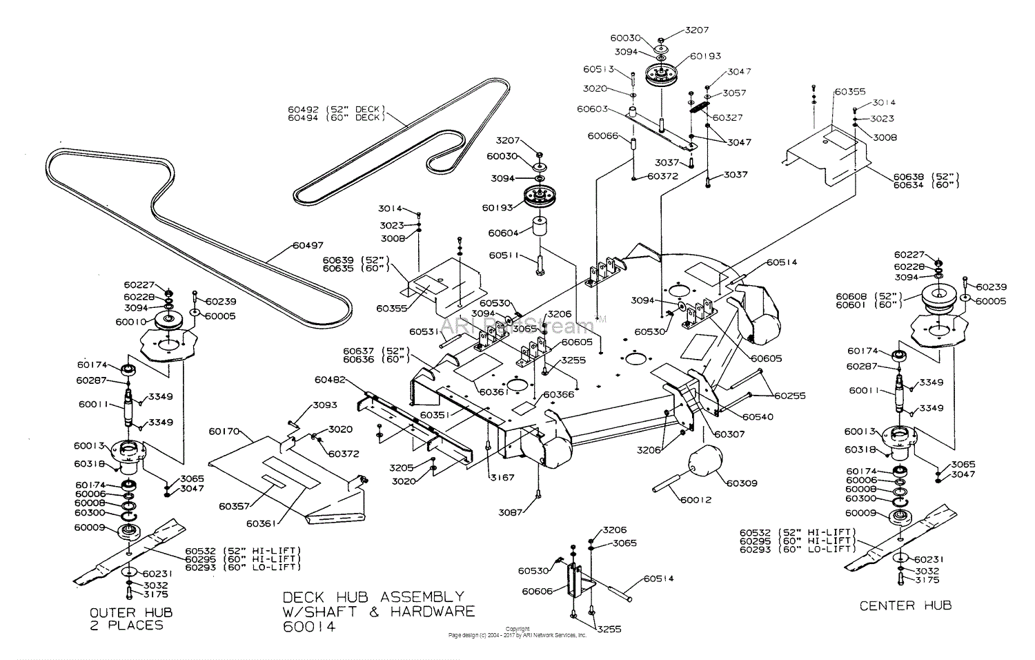 Dixon ZTR 7025 (2000) Parts Diagram for MOWER DECKS