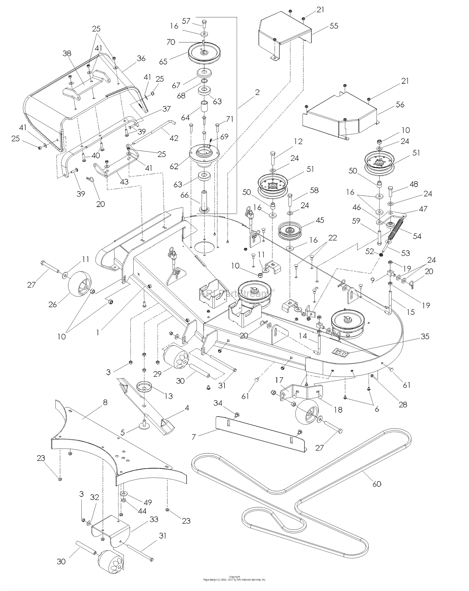 Dixon RAM ULTRA XS6025 60 KOHLER - 968999723 (2008) Parts Diagram 