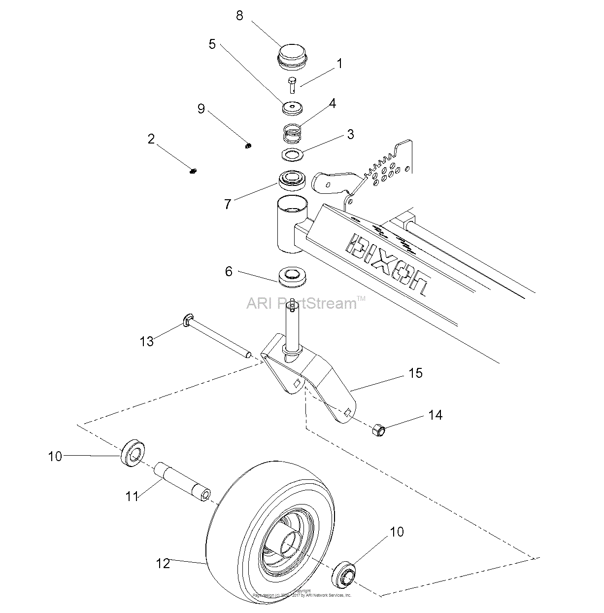 Dixon Speedztr 30 968999545 2007 Parts Diagram For Caster Arm Assembly