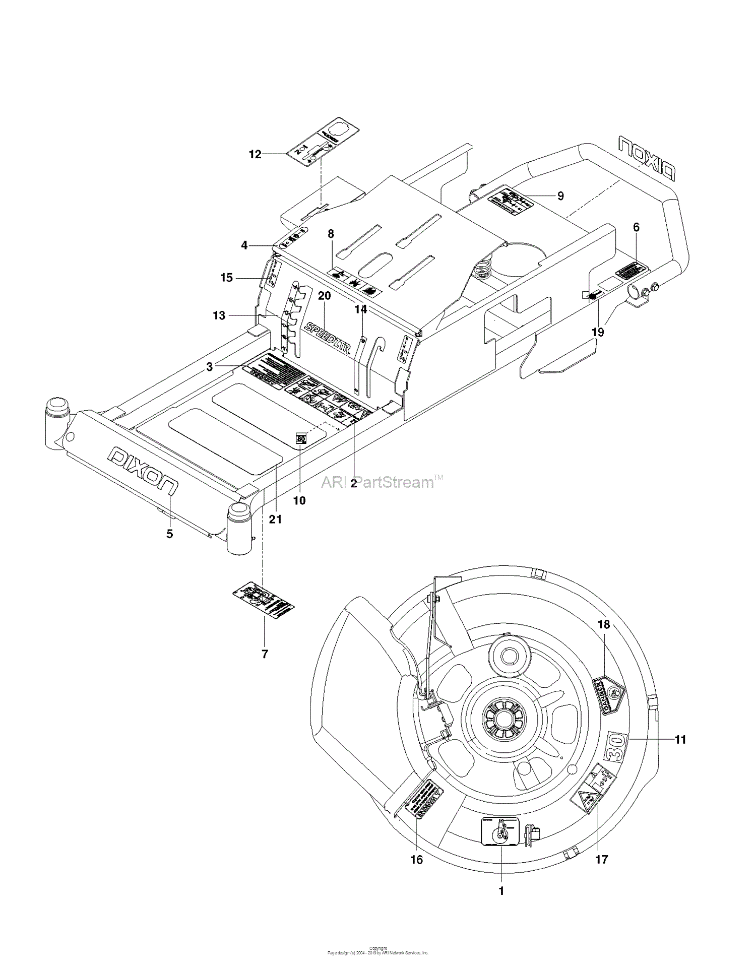 Dixon Speedztr 30 Bf 96667610102 2013 05 Parts Diagram For Decals