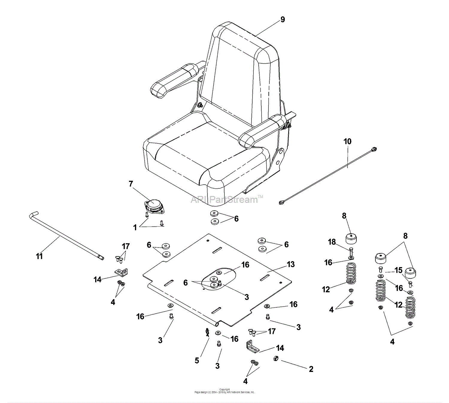 Dixon Speedztr 36 968999609 2007 Parts Diagram For Seat