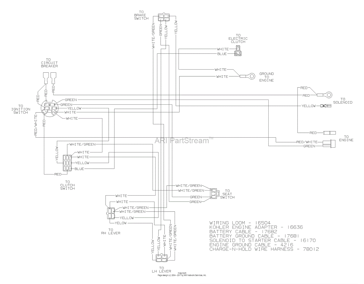 Dixon SPEEDZTR 38 (2006) Parts Diagram for WIRING (BRIGGS & KOHLER)