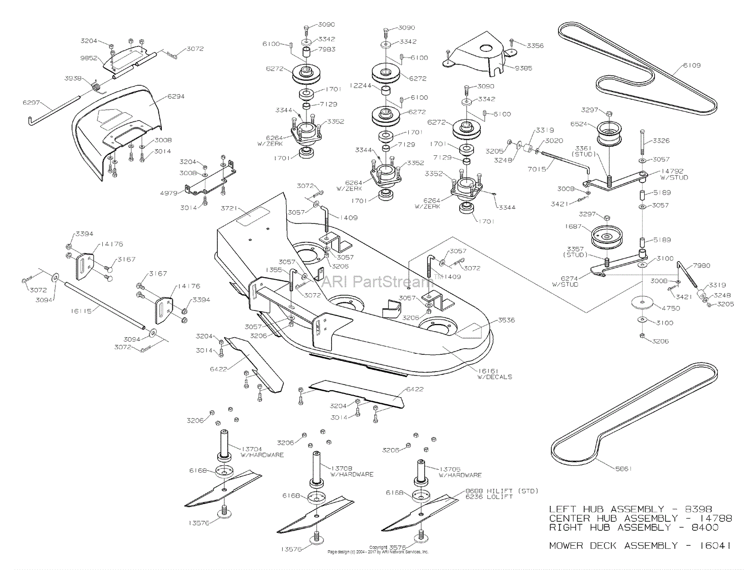 Dixon Speedztr 42  2004  Parts Diagram For Mower Deck