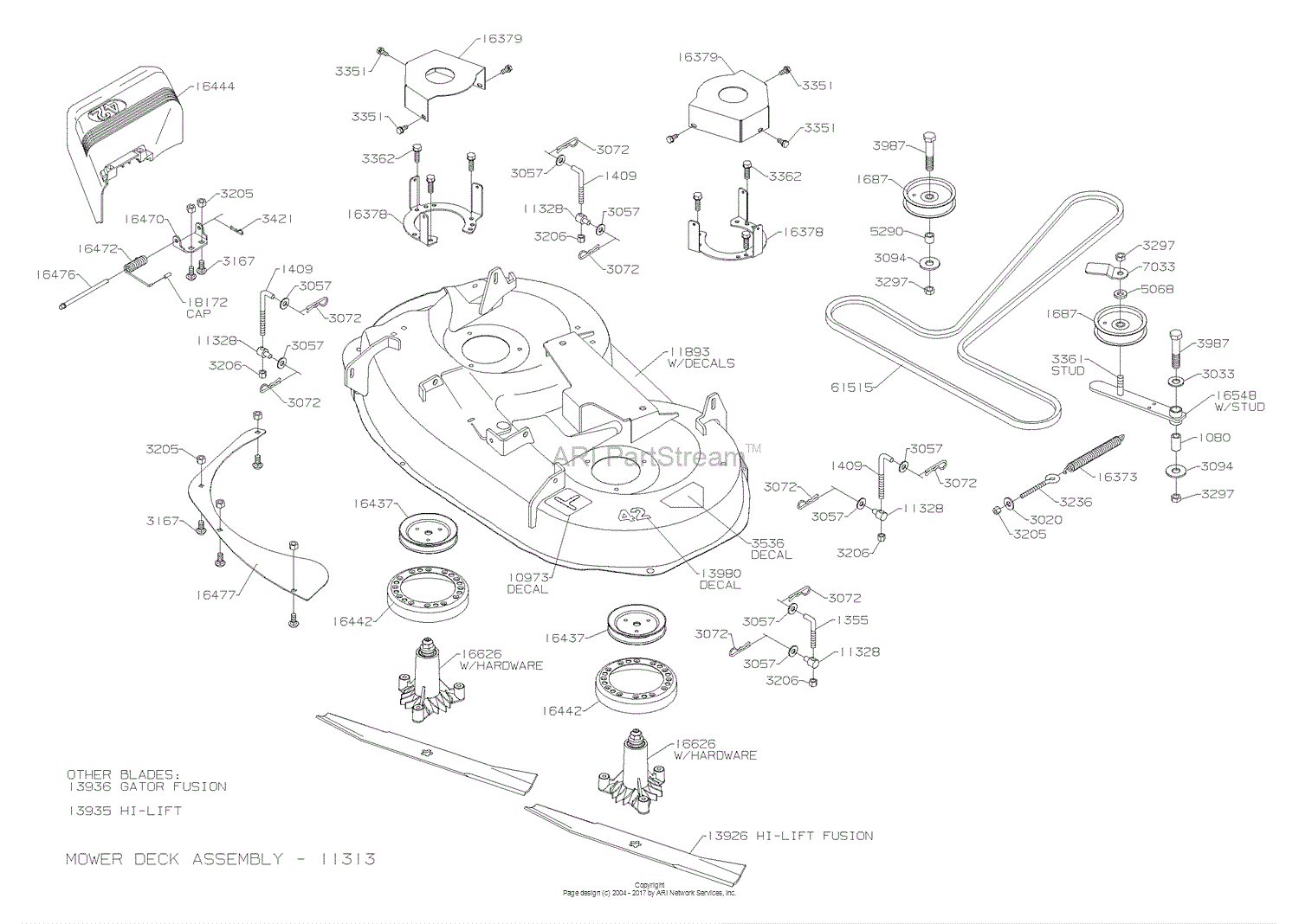 Dixon SPEEDZTR 42 (2006) Parts Diagram for MOWER DECK
