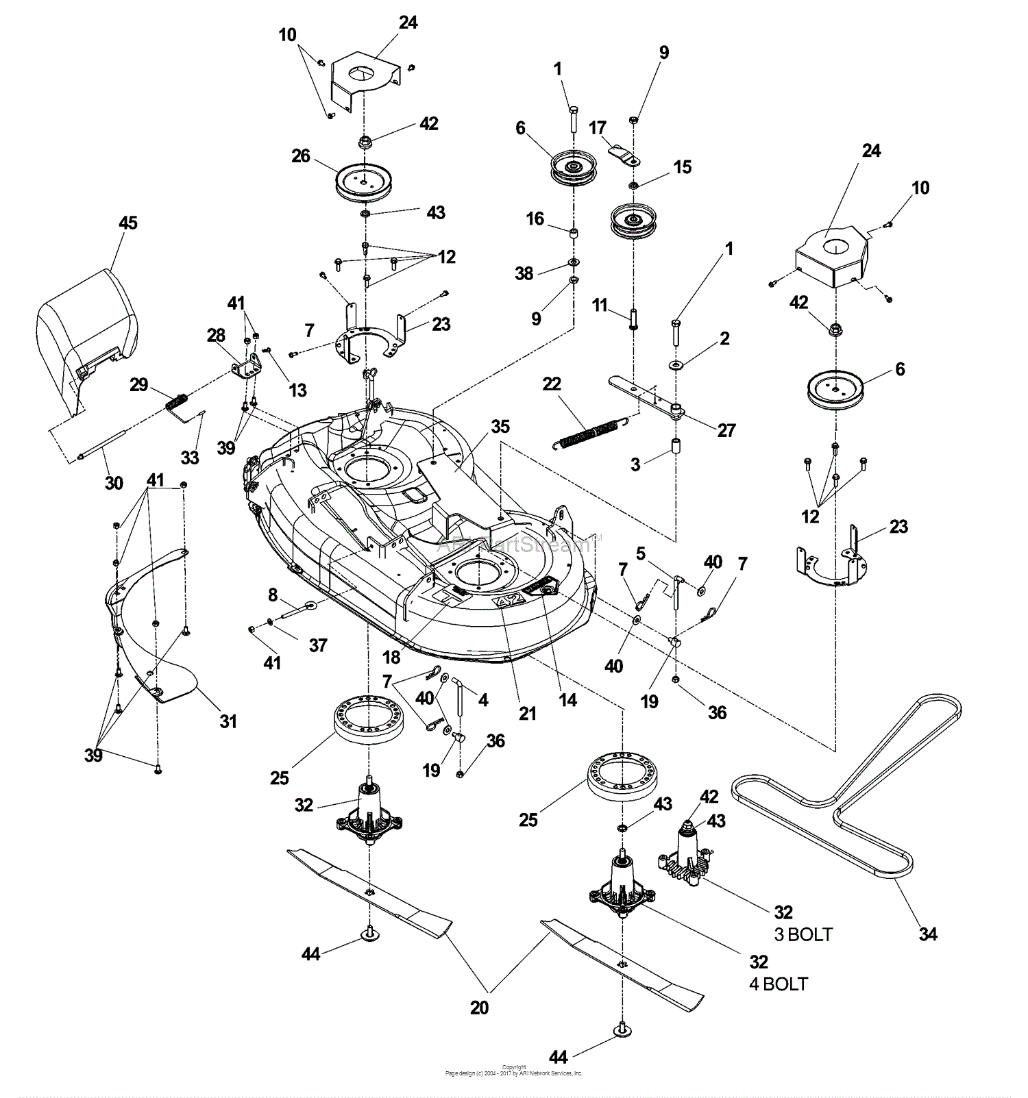 Dixon SPEEDZTR 42 - 968999546 (2007) Parts Diagram for 42 INCH CUTTING DECK