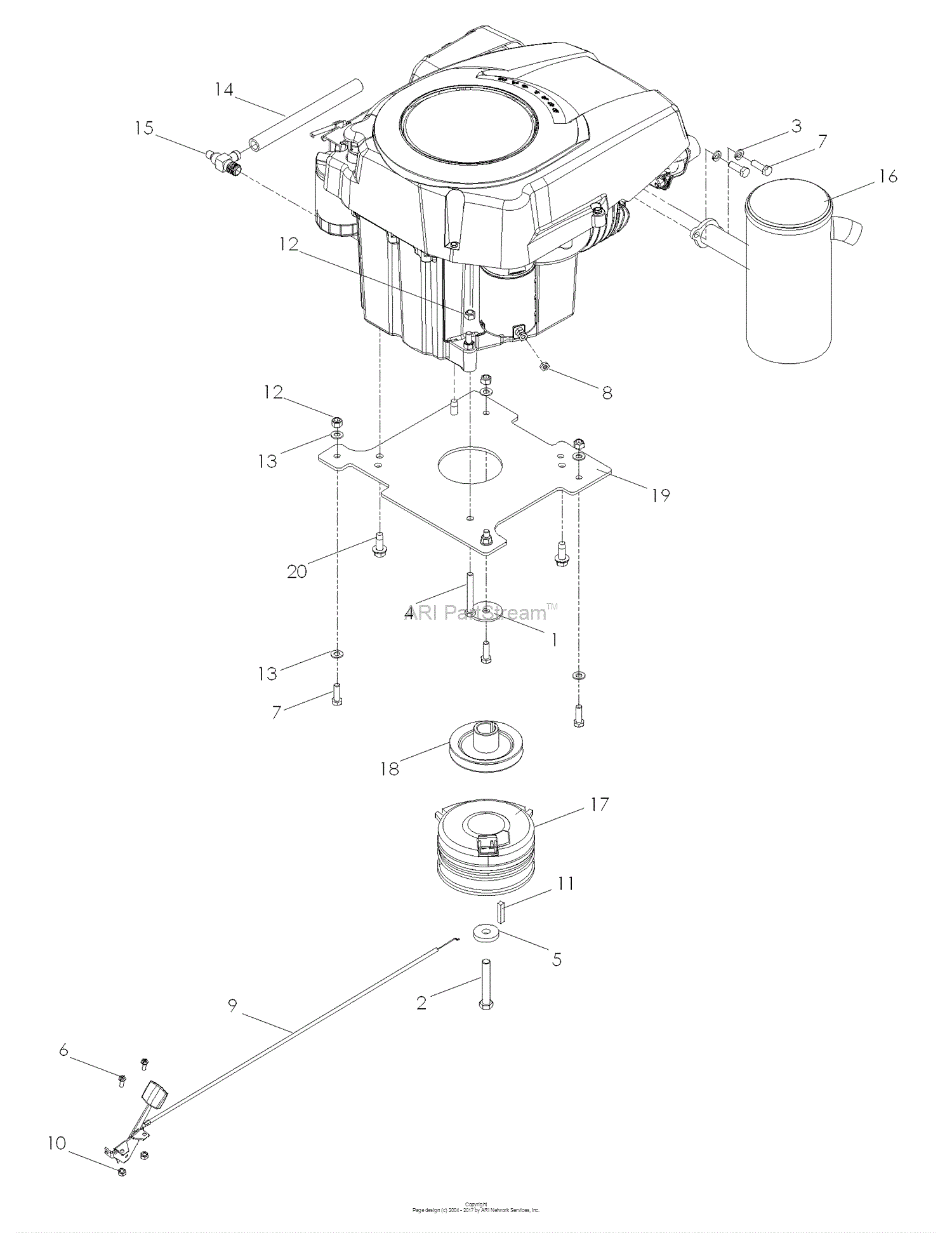 Dixon SPEEDZTR 44 20HP KOHLER - 968999538 (2008) Parts Diagram for 