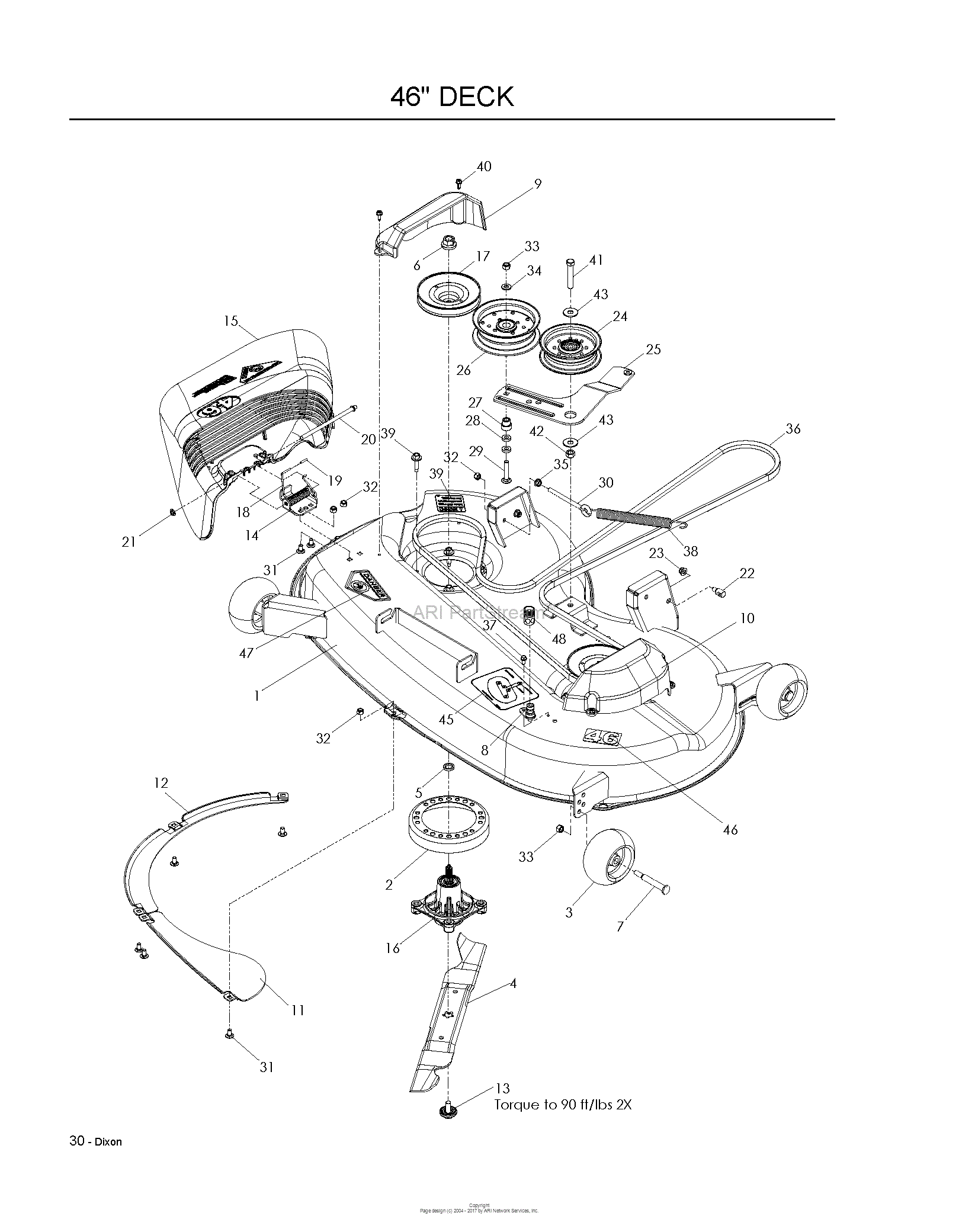 Dixon SPEEDZTR 46 - 965882001 (2008-10) Parts Diagram for MOWER DECK ...