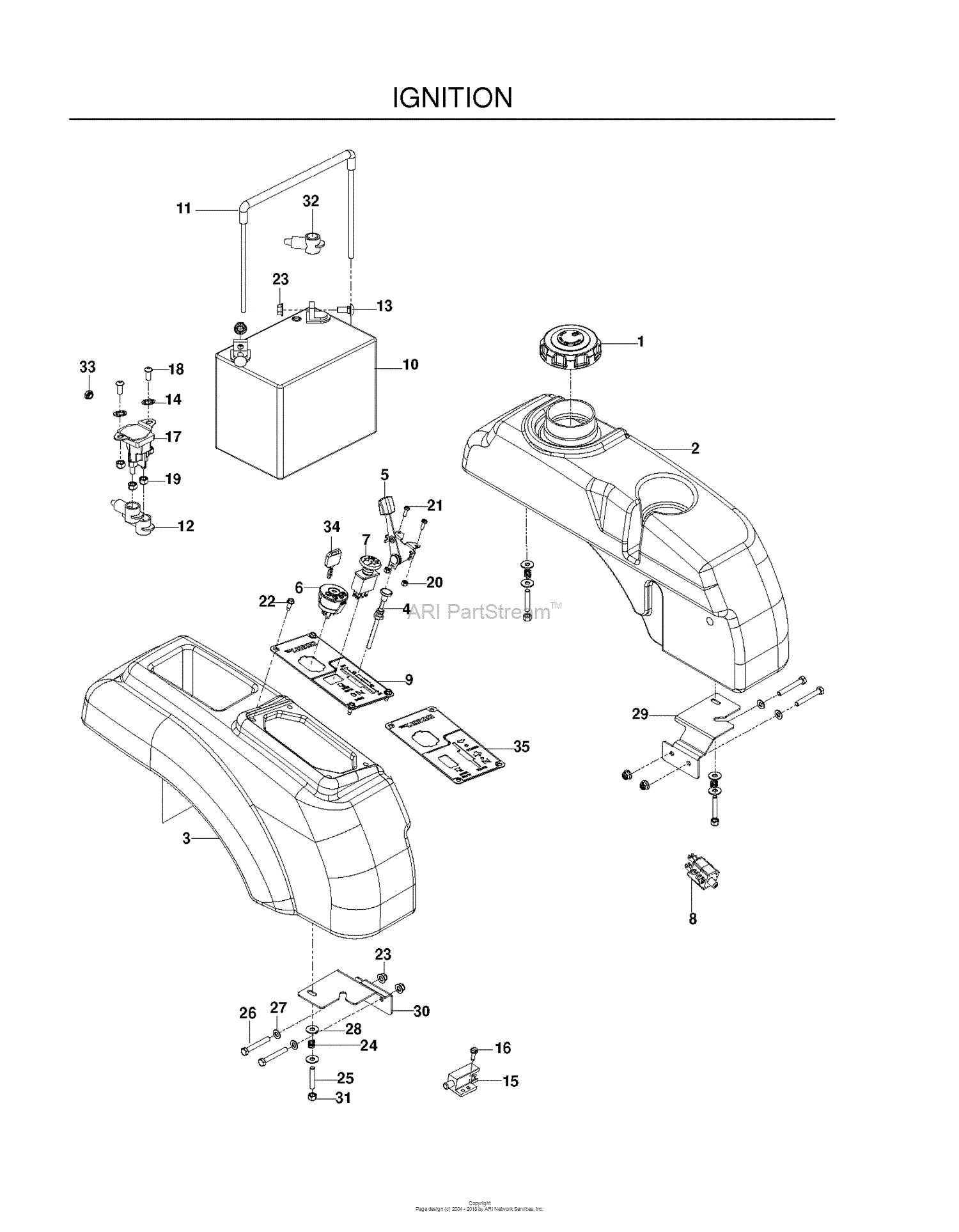 Dixon SPEEDZTR 46 - 965883101 (2009-12) Parts Diagram for IGNITION