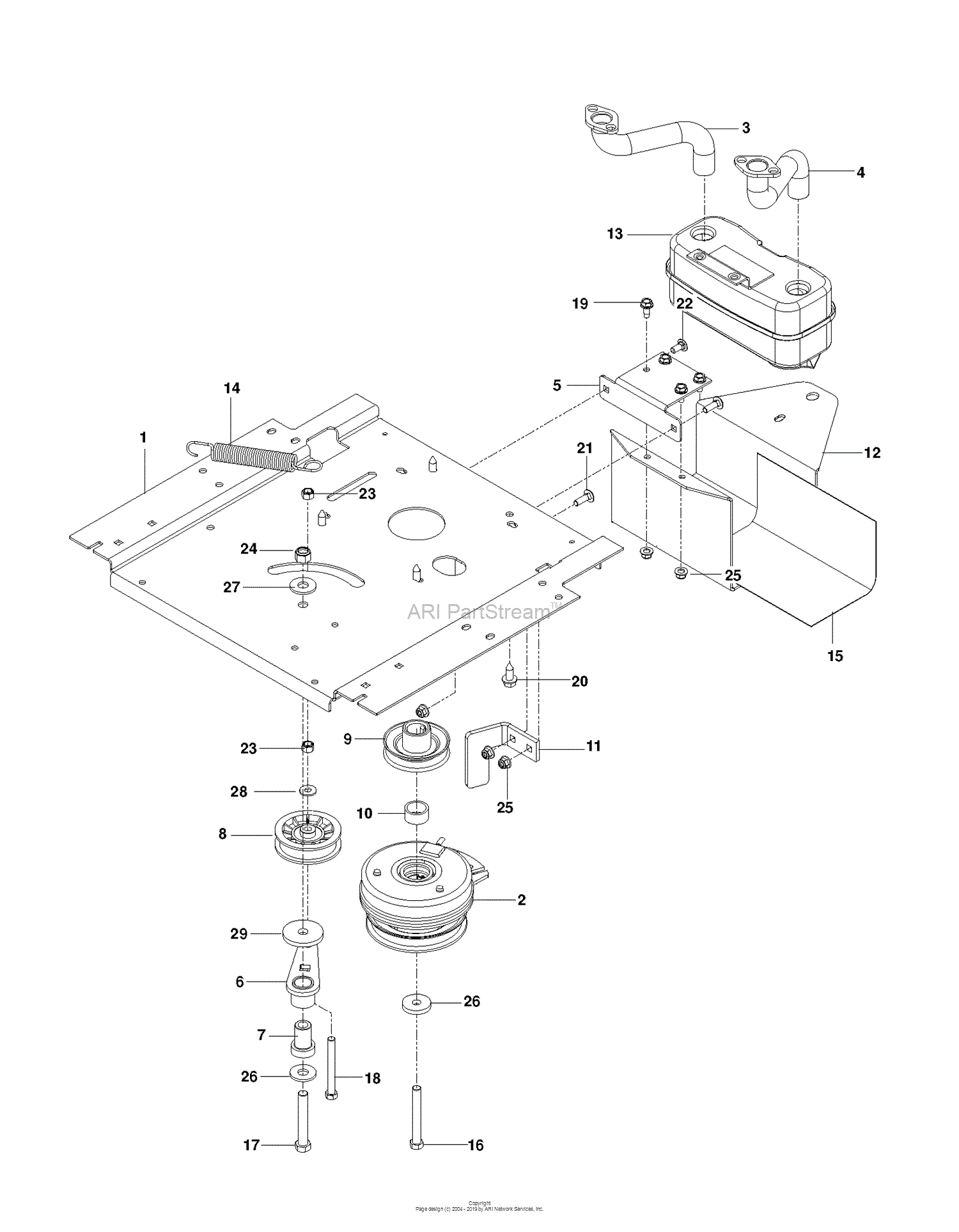 Dixon SPEEDZTR 46 - 966658101 (2013-11) Parts Diagram for ENGINE PLATE