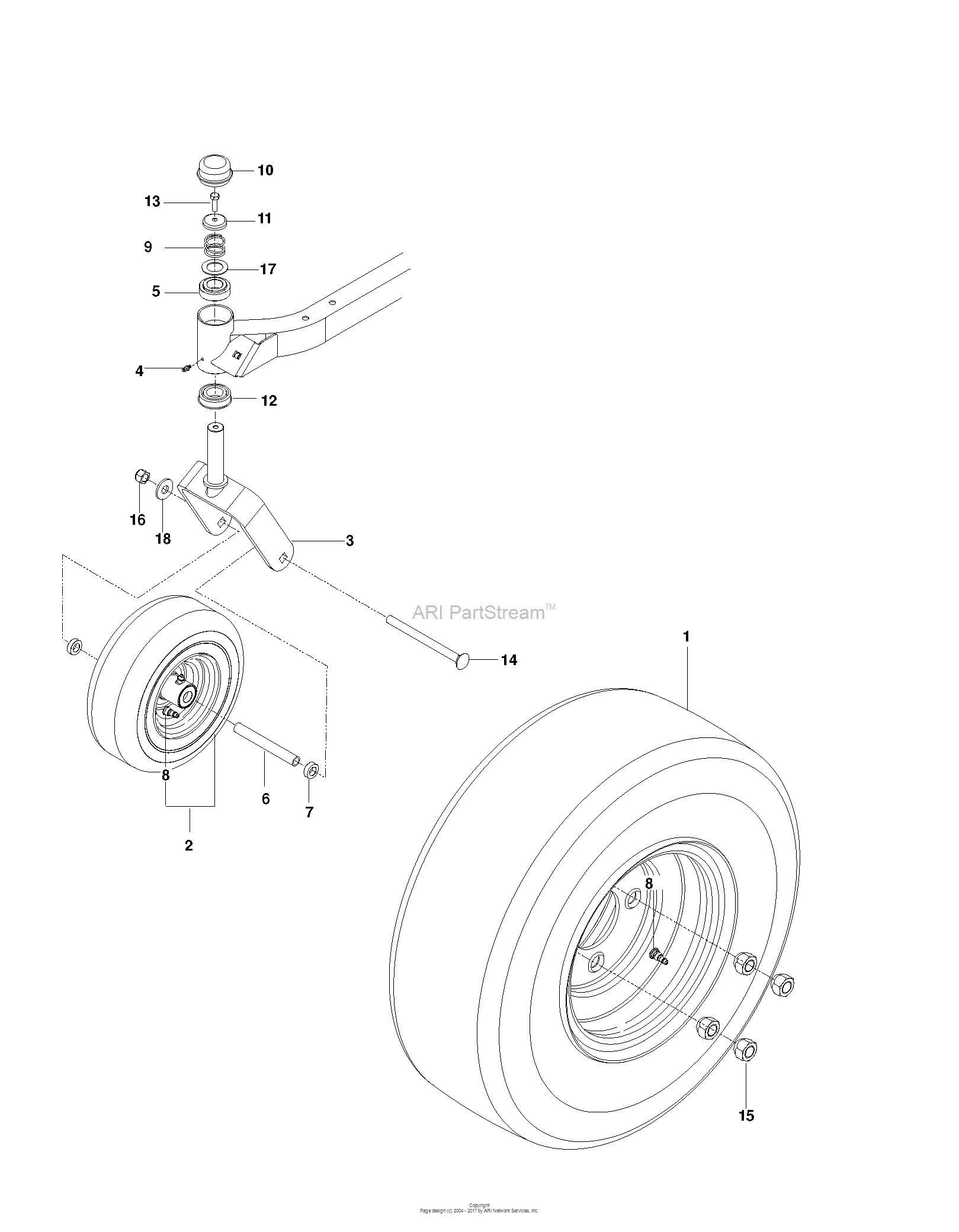 Dixon SPEEDZTR 46 - 966658101 (2013-11) Parts Diagram for WHEELS TIRES