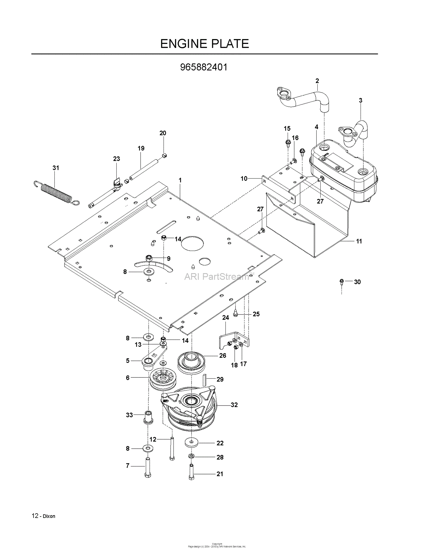 Dixon SPEEDZTR 48 - 965882401 (2009-05) Parts Diagram for ENGINE