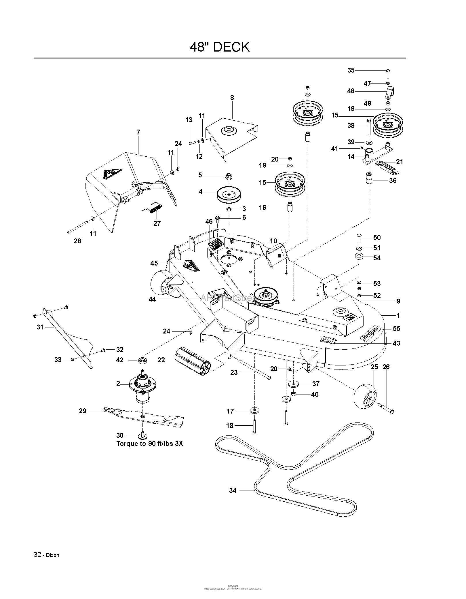 Dixon SPEEDZTR 48 - 965882401 (2009-05) Parts Diagram for MOWER DECK ...