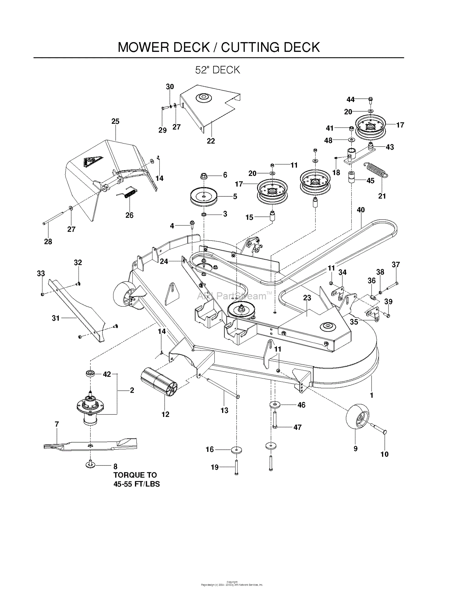 Dixon ULTRA 52 BF - 966690602 (2011-05) Parts Diagram for MOWER DECK ...