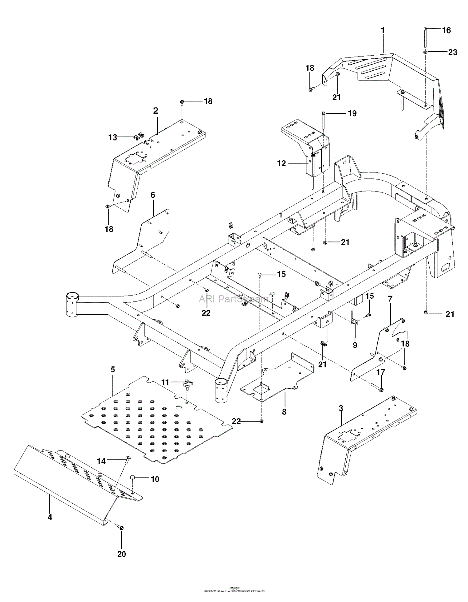 Dixon ULTRA 61 - 966611805 (2013-10) Parts Diagram for FRAME