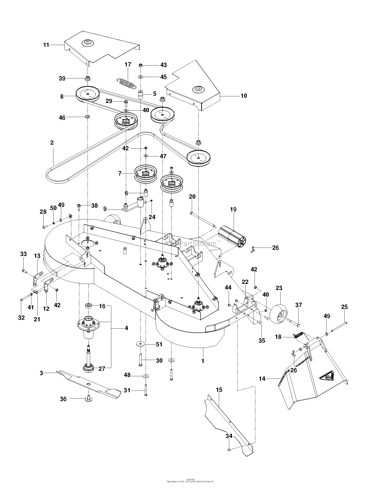 Dixon ULTRA 61 - 966611805 (2013-10) Parts Diagram for MOWER DECK