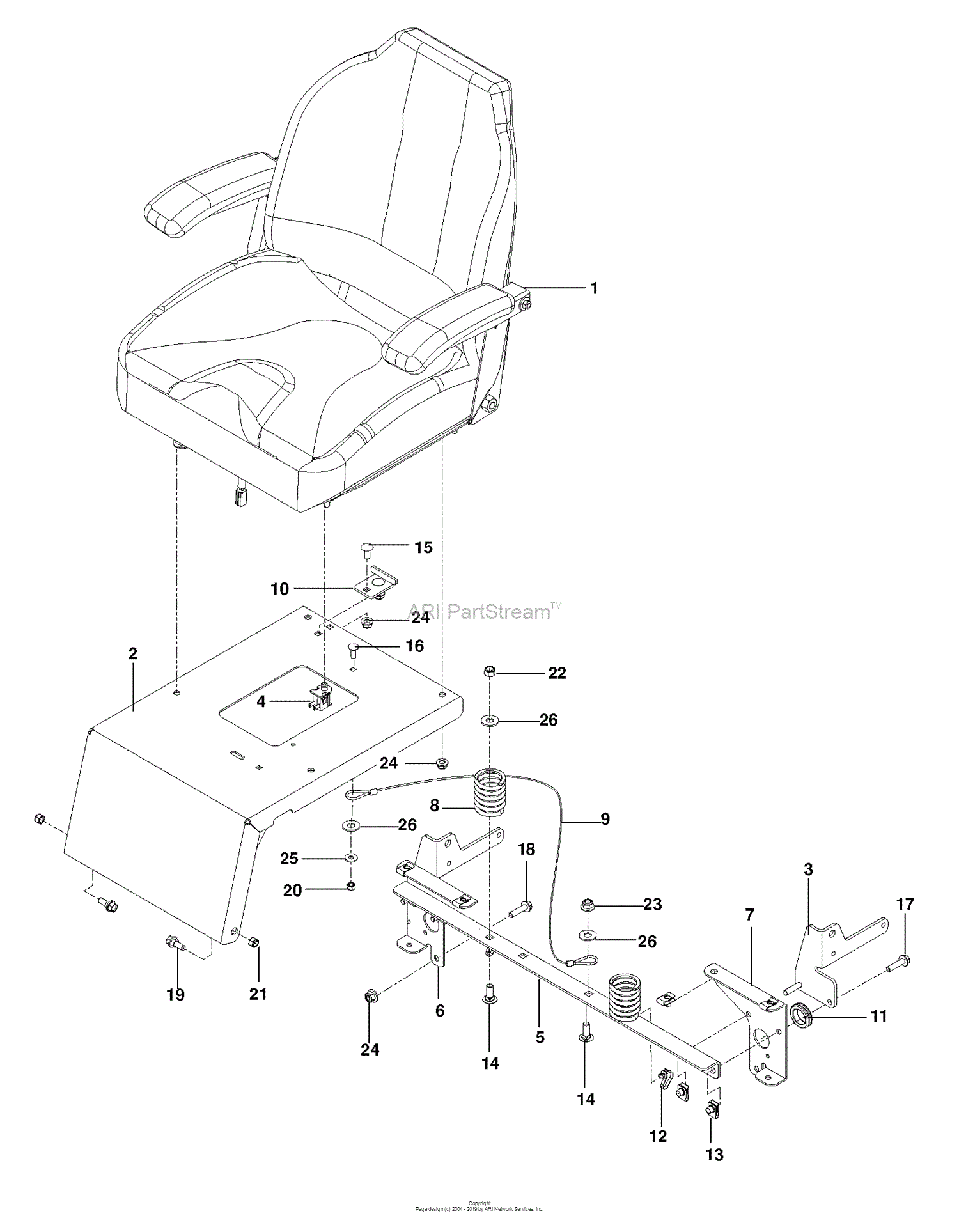 hydraulic turn for pump zero 61 for ULTRA SEAT 966611805   Diagram Parts (2013 Dixon 10)