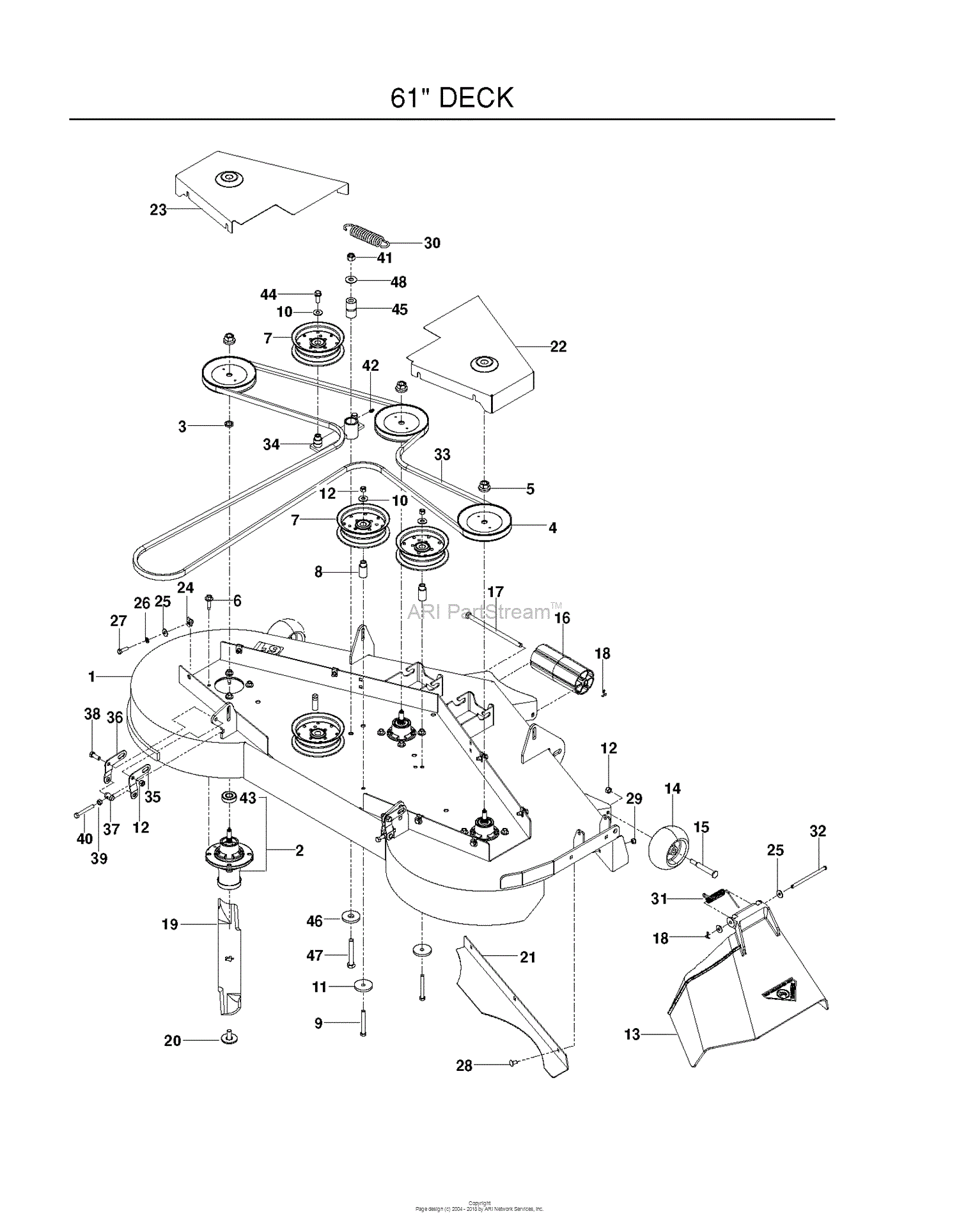 Dixon ULTRA 61 BF - 966611802 (2011-05) Parts Diagram for MOWER DECK ...