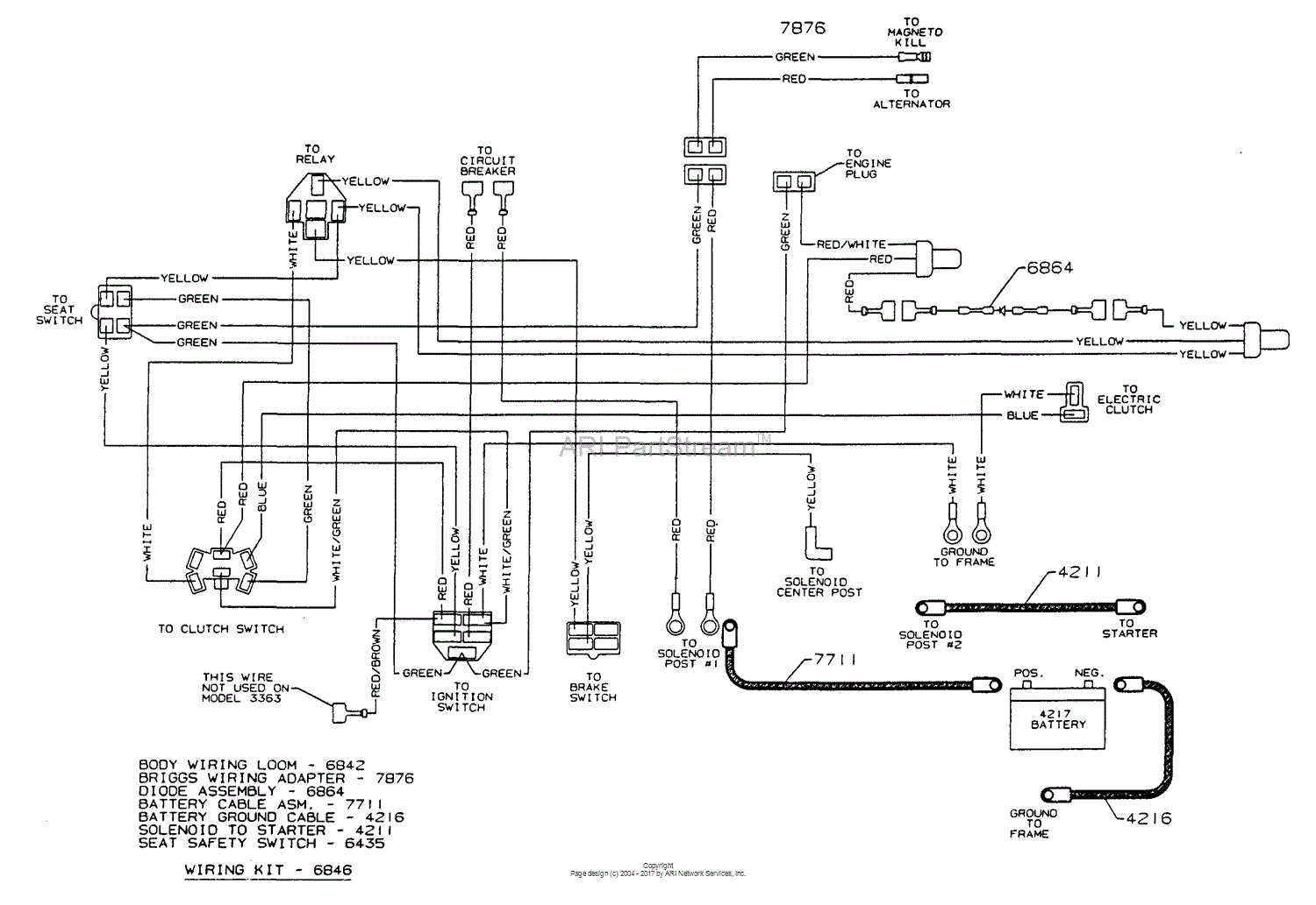 Dixon ZTR 3014 (1998) Parts Diagram for WIRING