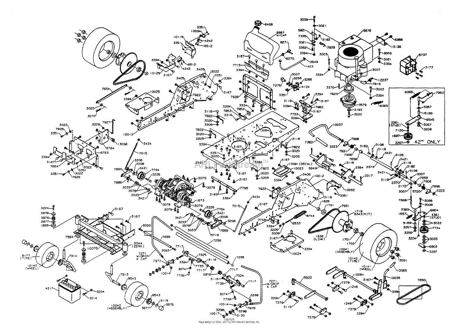 Dixon ZTR 3014 (2001) Parts Diagram for CHASSIS