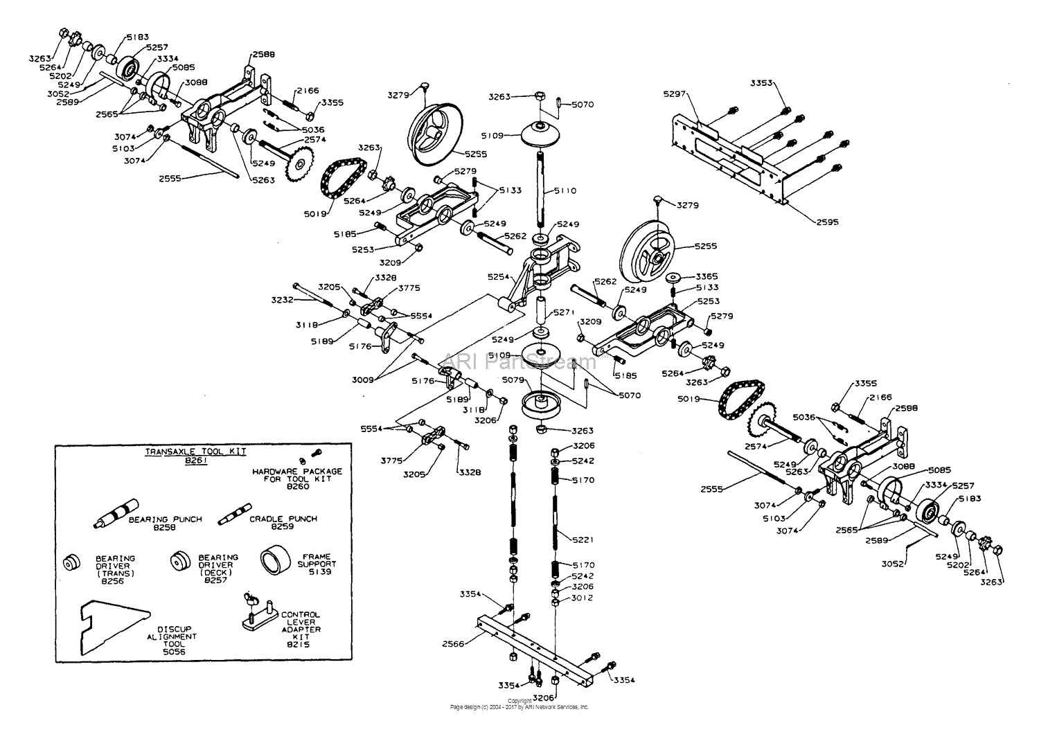 Dixon ZTR 304 (1992) Parts Diagram for TRANSAXLE ASSEMBLY