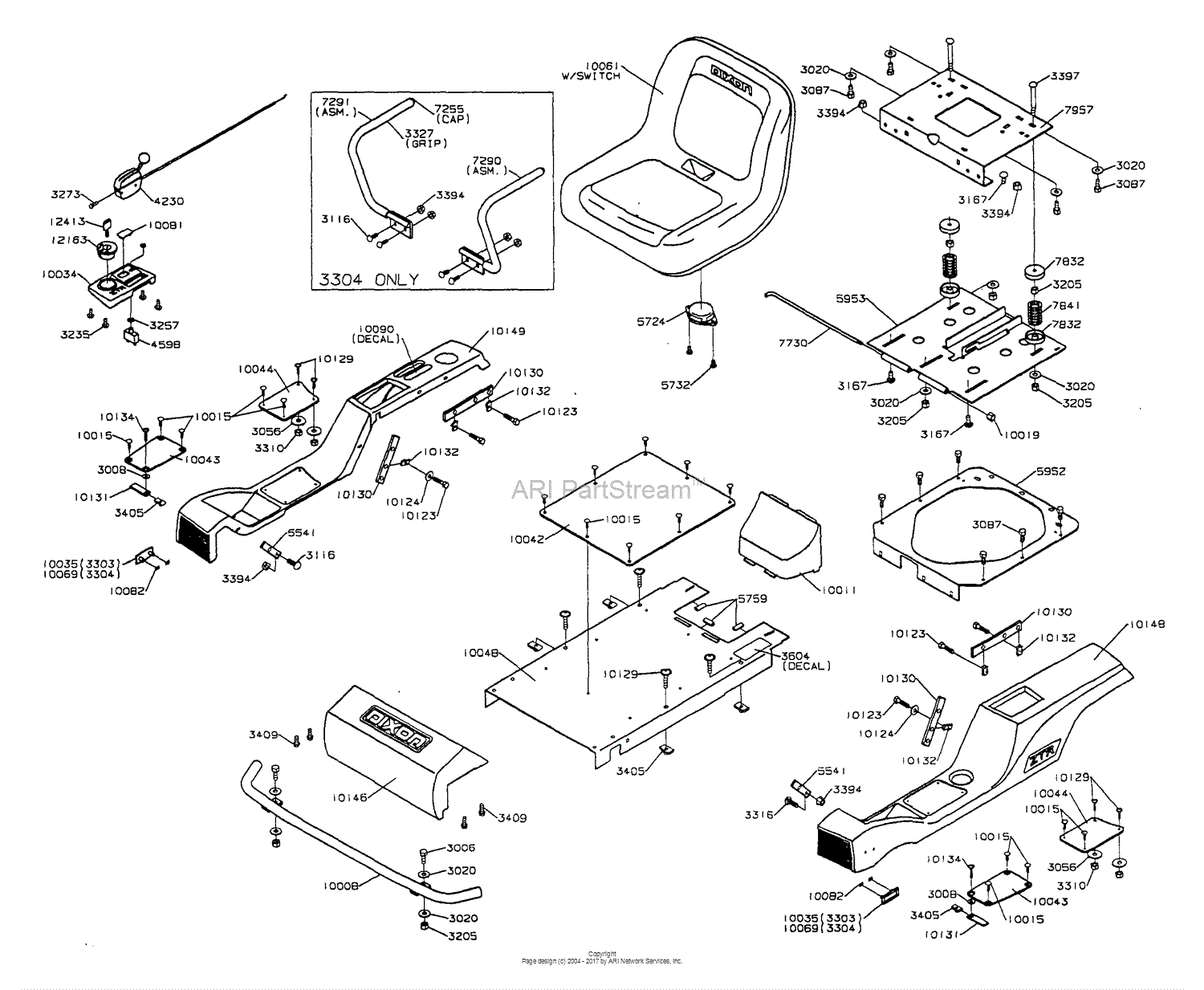 Dixon ZTR 3303 (2002) Parts Diagram for BODY