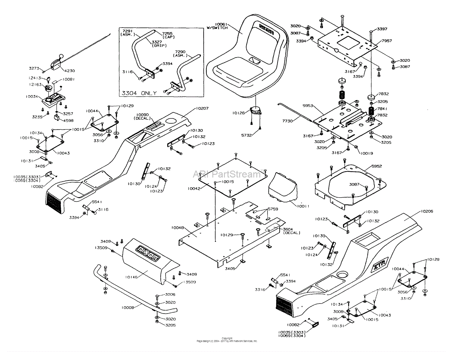 Dixon Ztr 3303  2003  Parts Diagram For Body
