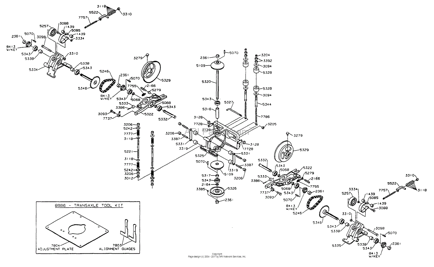 Dixon ZTR 3304 (1998) Parts Diagram for TRANSAXLE