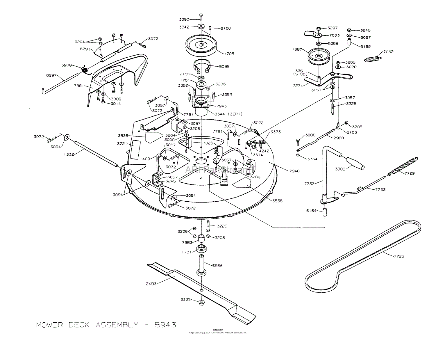 Dixon ZTR 3304 (1999) Parts Diagram for MOWER DECK 30