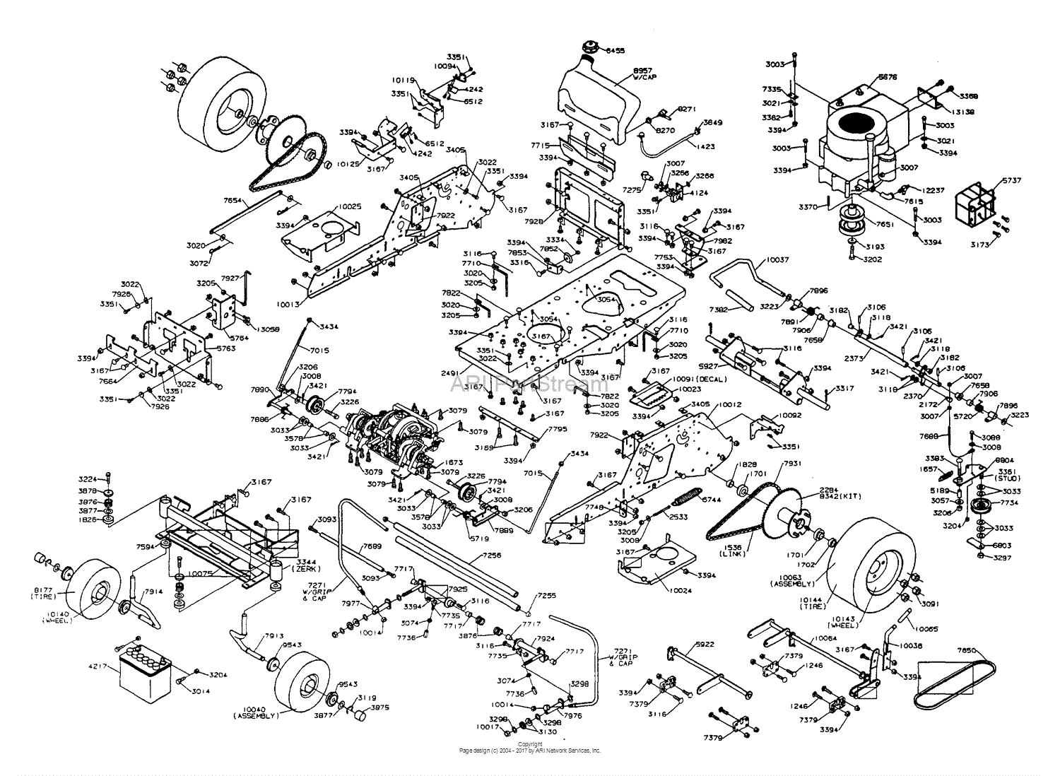 Dixon ZTR 3304 (2001) Parts Diagram for CHASSIS